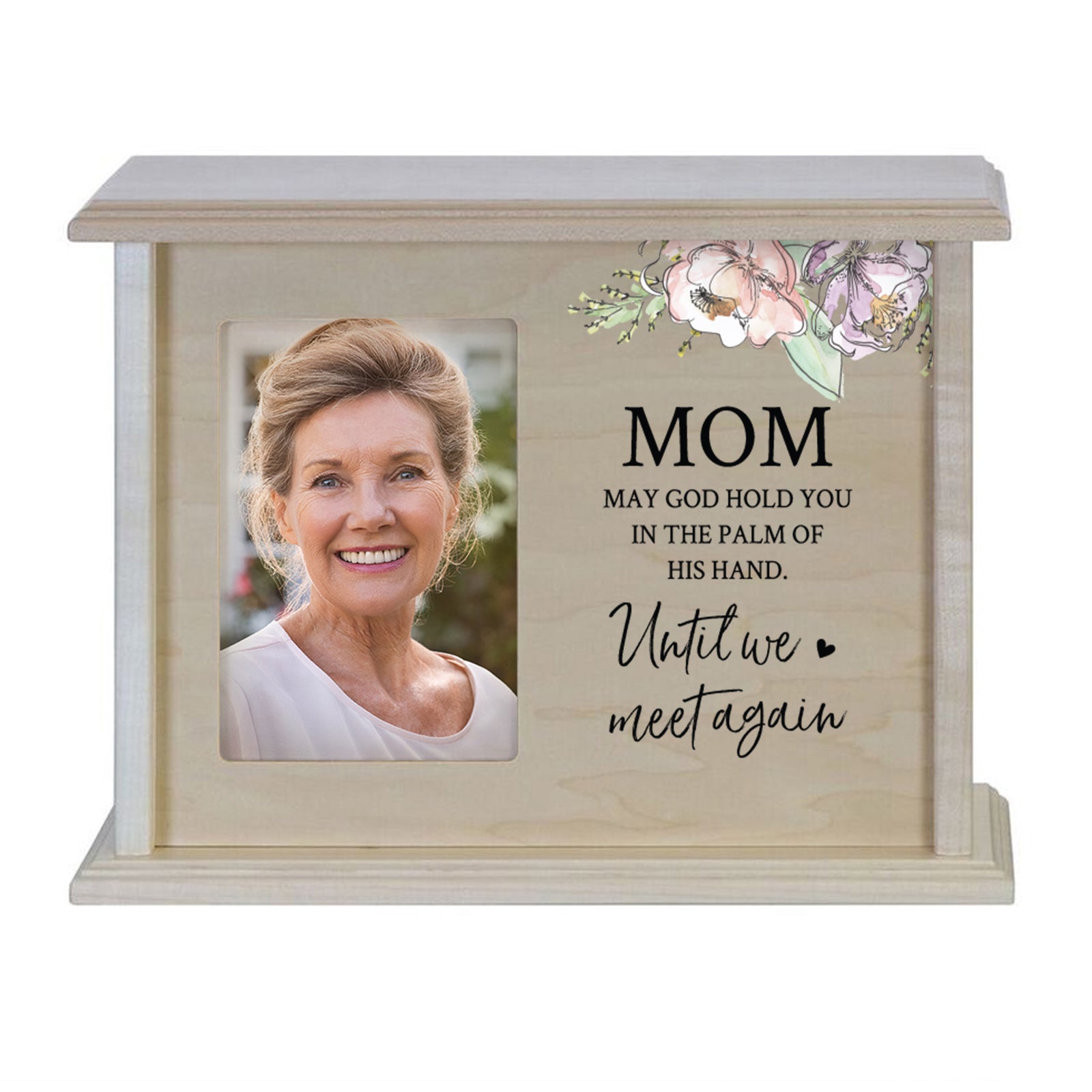 Wooden Memorial Photo Cremation Urn Box for Human Ashes - LifeSong Milestones