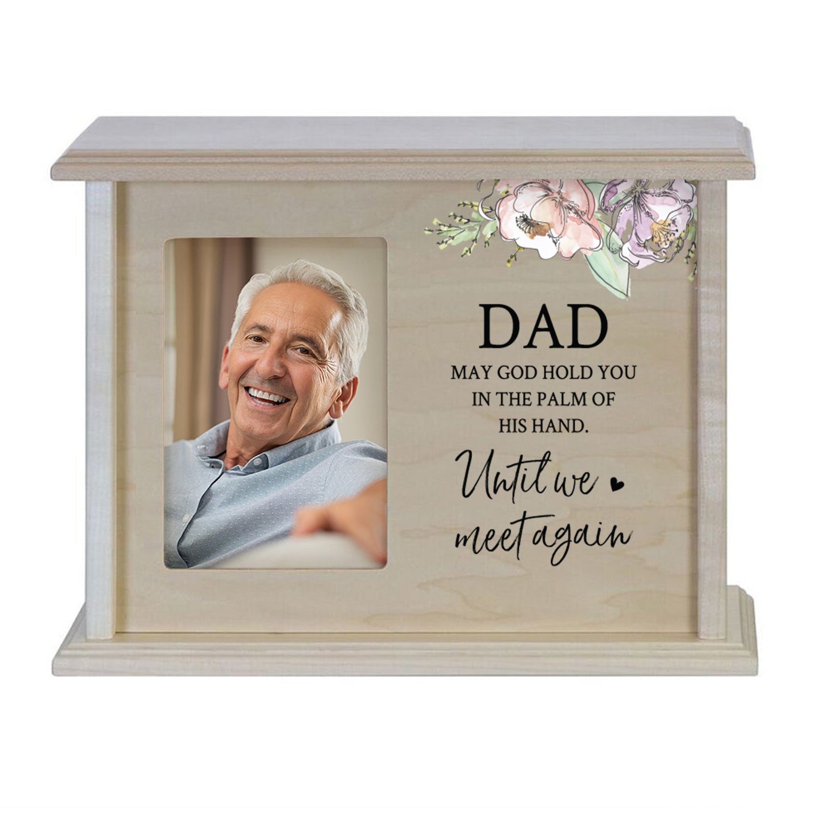 Wooden Memorial Photo Cremation Urn Box for Human Ashes - LifeSong Milestones