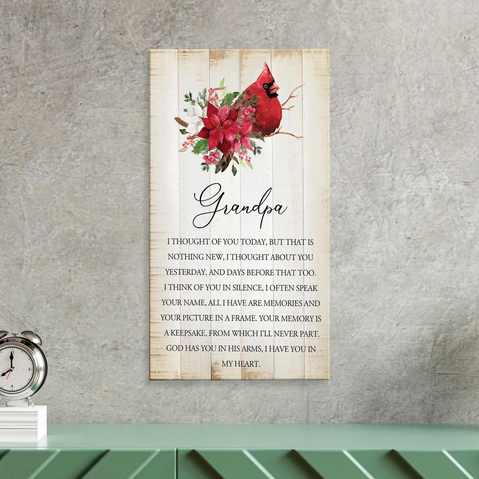 Wooden memorial decor to commemorate a loved one.