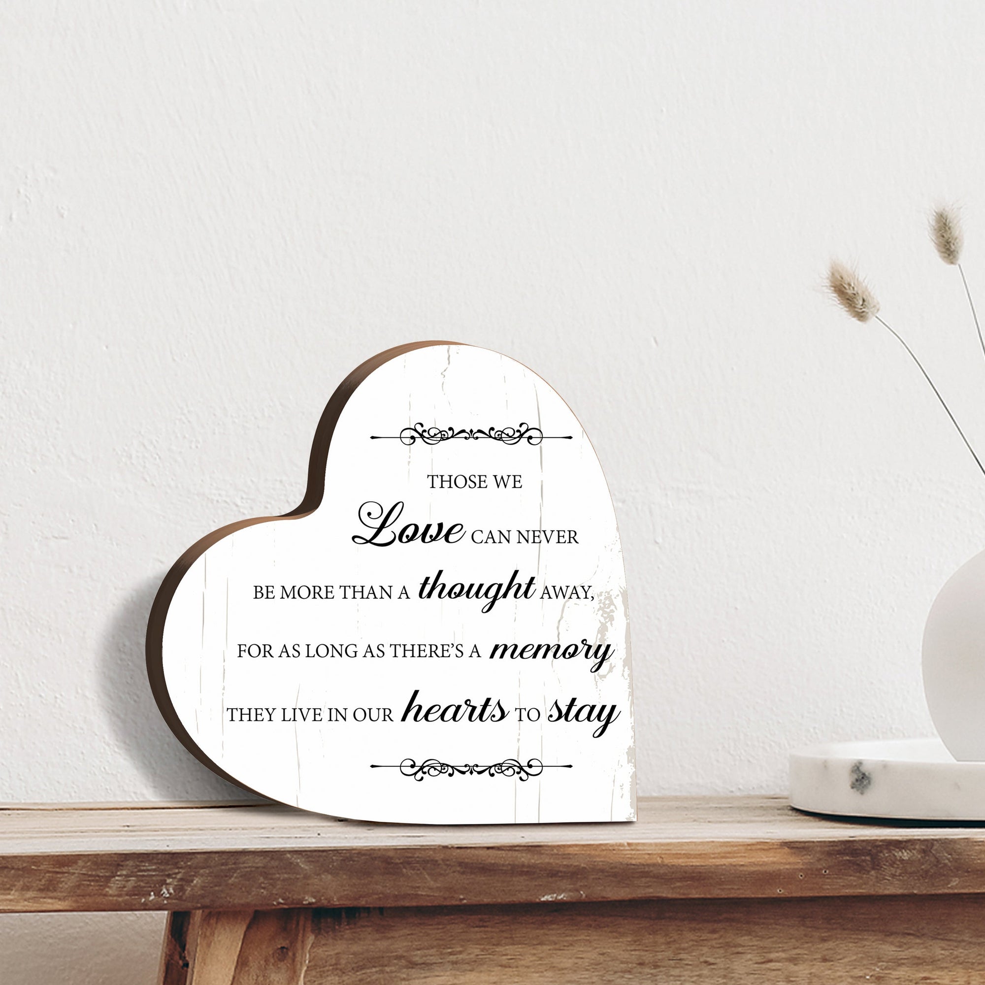 Wooden memorial heart block sign, a thoughtful choice for memorial gifts.
