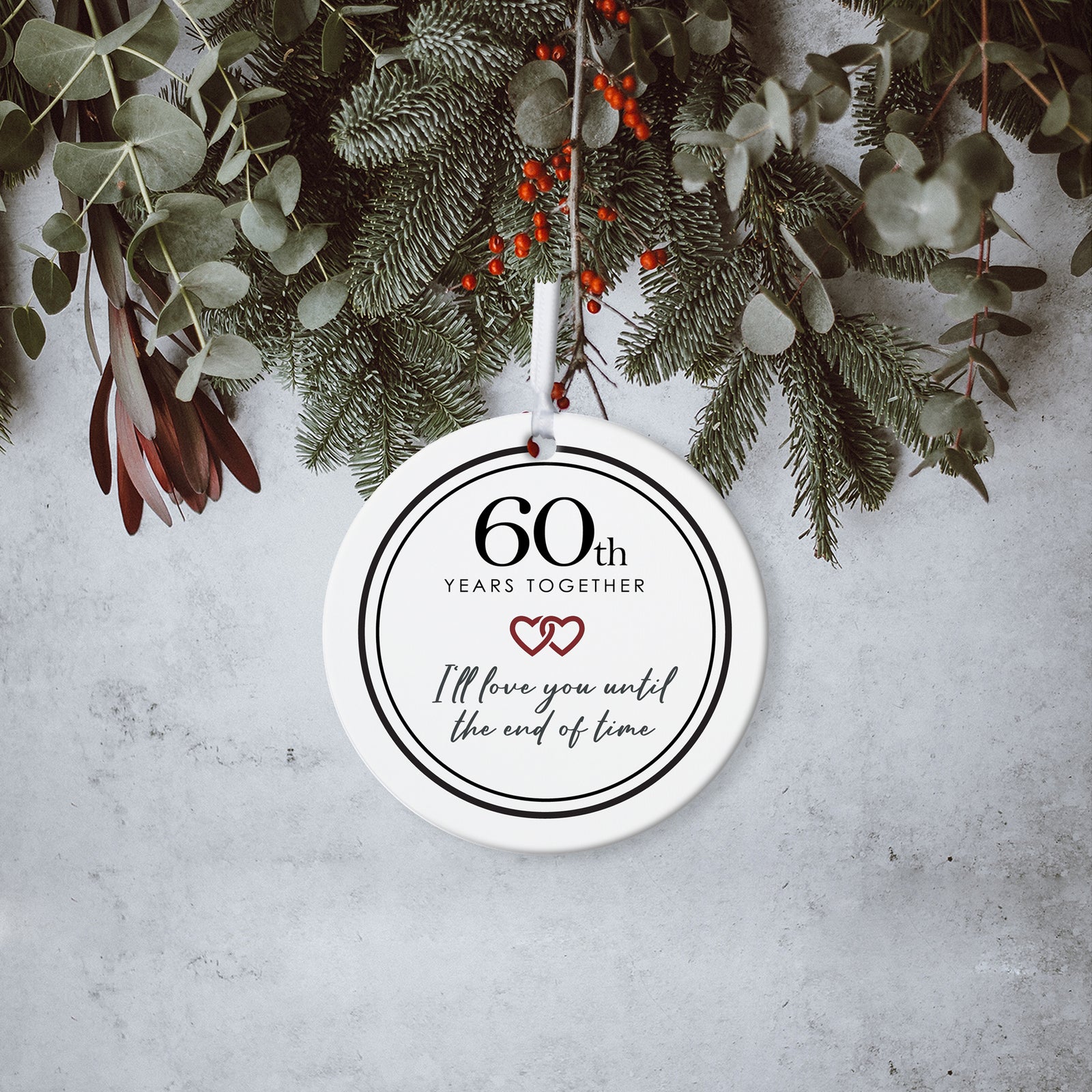 Elegant Wedding Ornament with Inspirational Christian Message