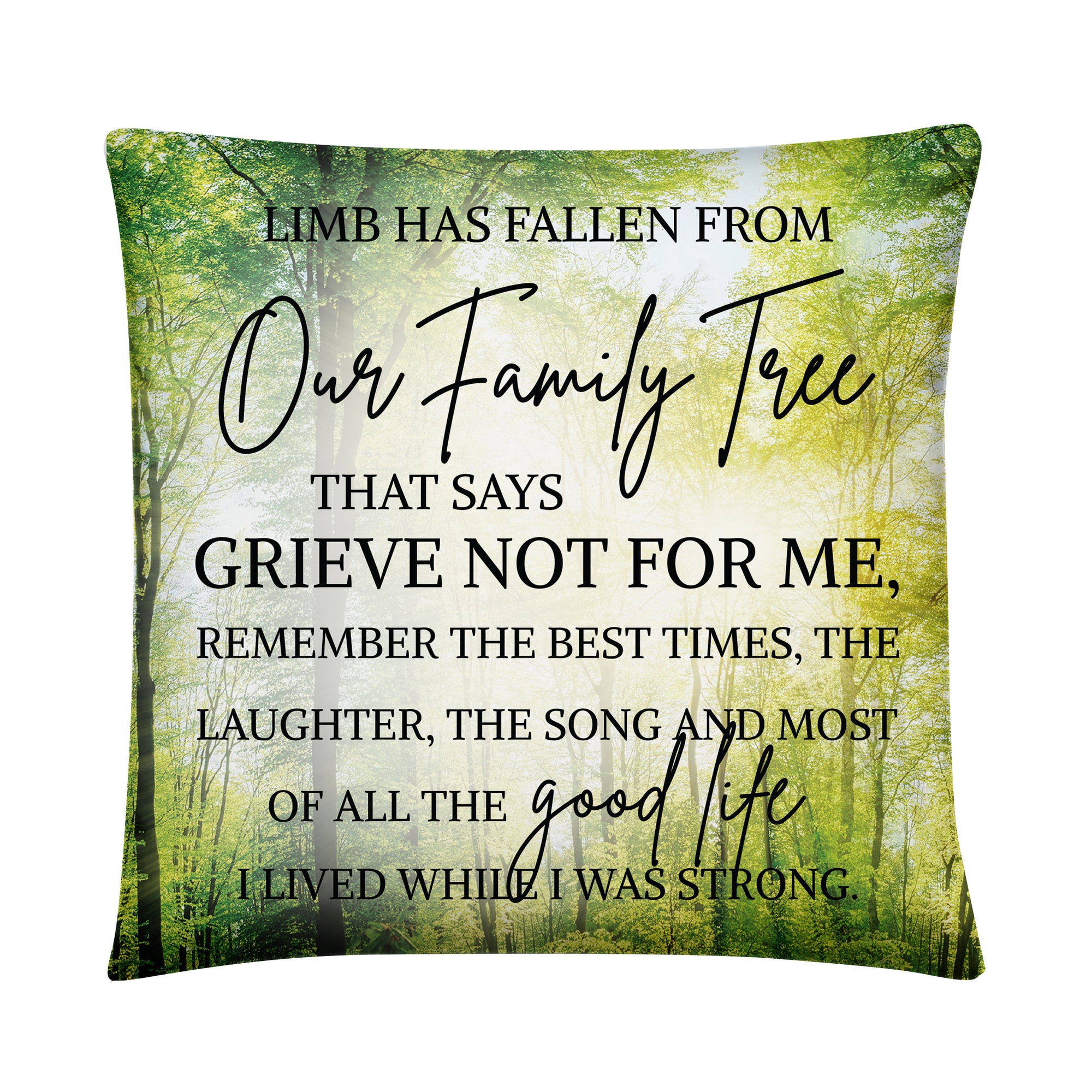 A Memorial Sympathy Throw Pillow, a thoughtful bereavement gift.