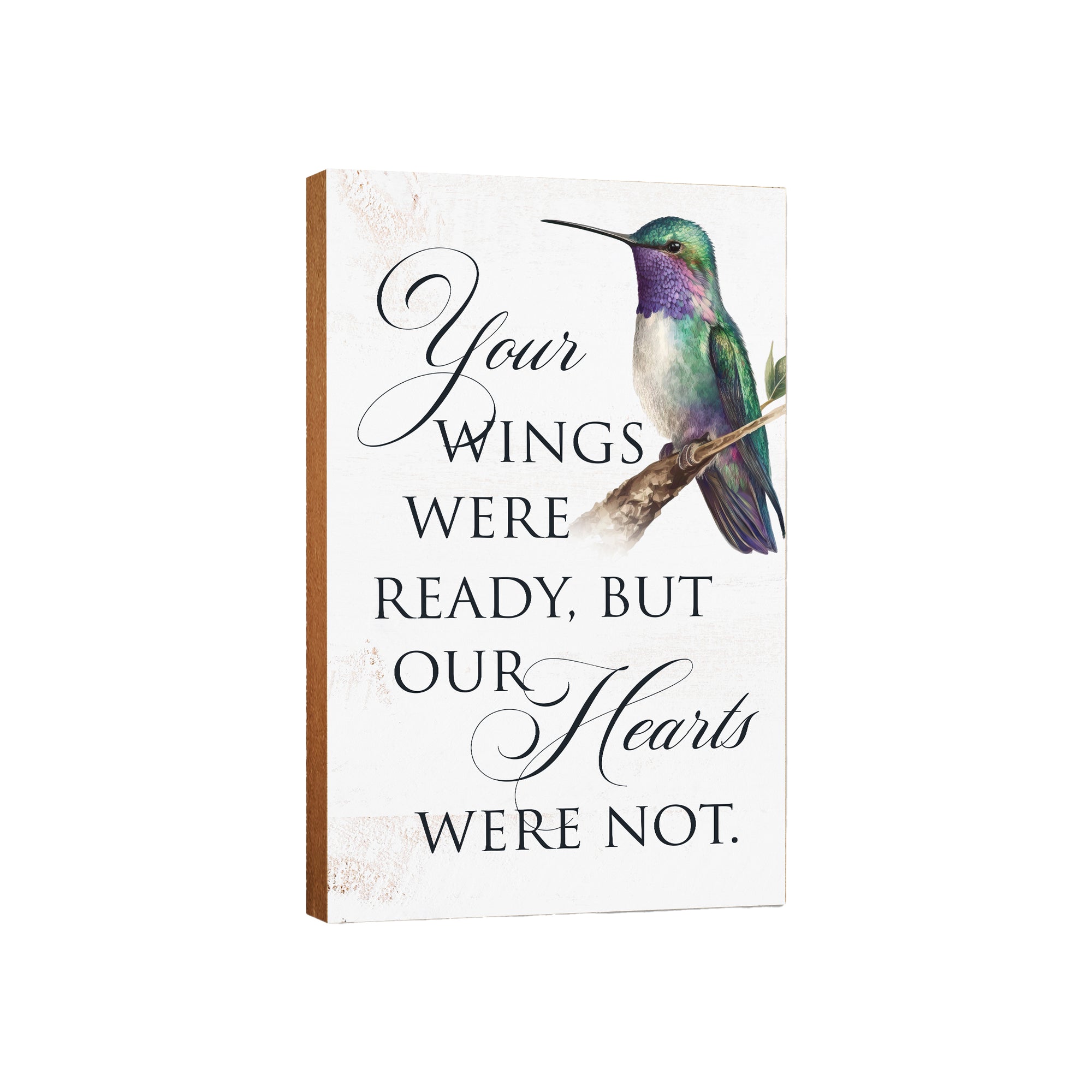 LifeSong Milestones Wooden Memorial Hummingbird Wall Plaque for Loss of Loved One