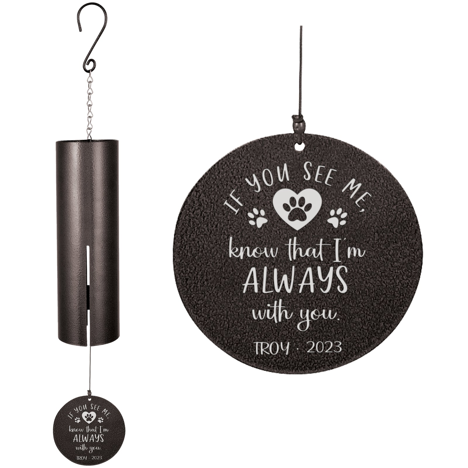 If You See Me, Know I'm Always With You Engraved Wind Chime