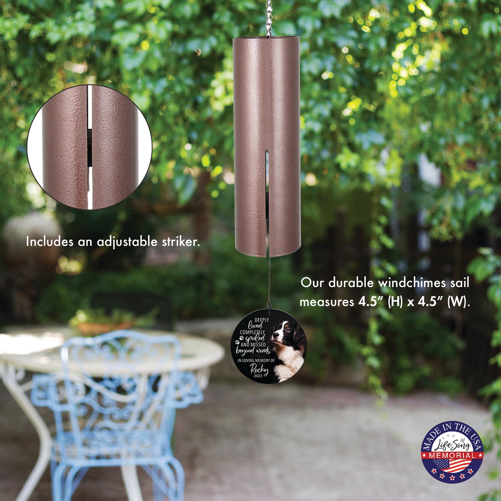 Deeply Loved, Completely Spoiled Printed Pet Wind Chime