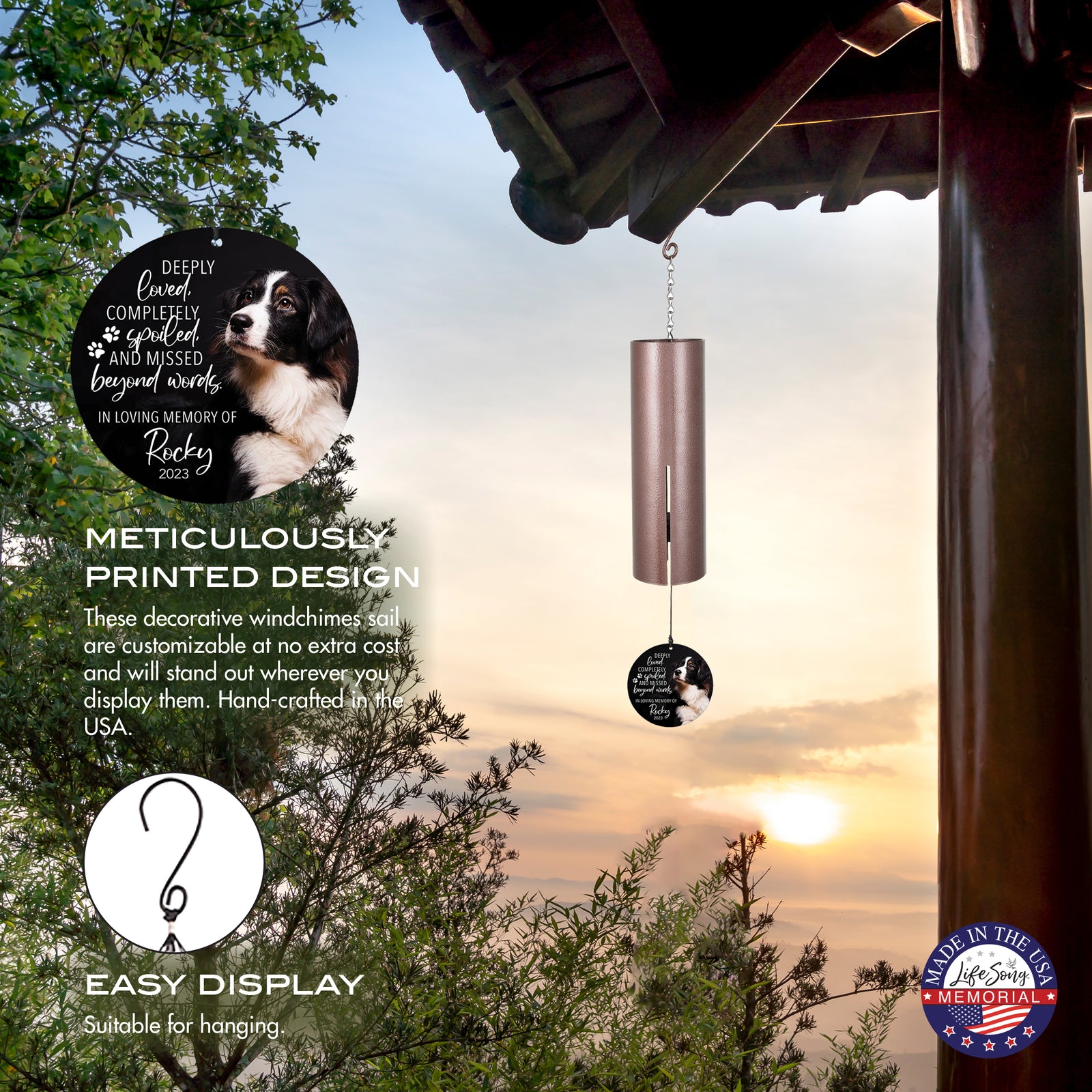 Deeply Loved, Completely Spoiled Printed Pet Wind Chime