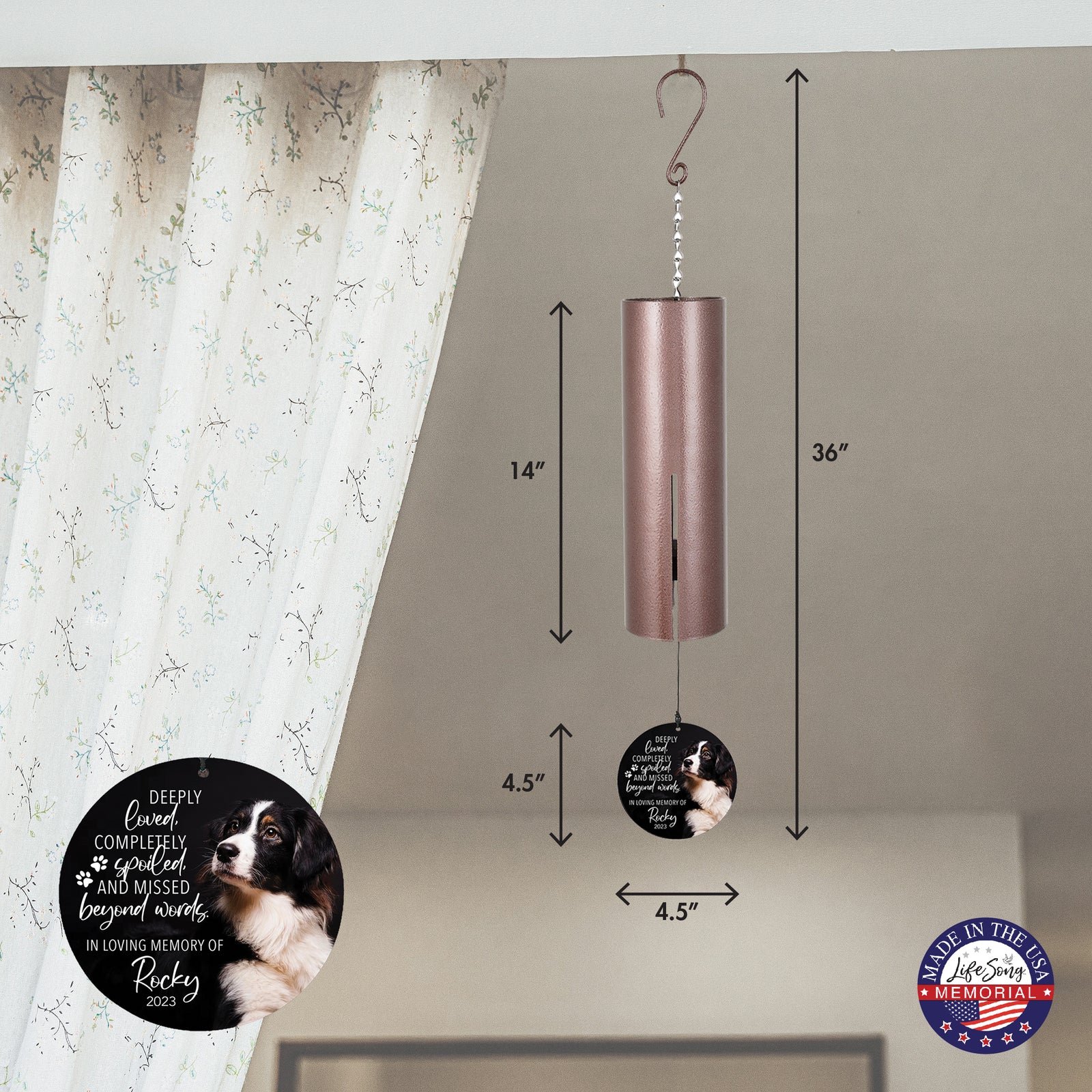 Deeply Loved, Completely Spoiled Printed Pet Wind Chime
