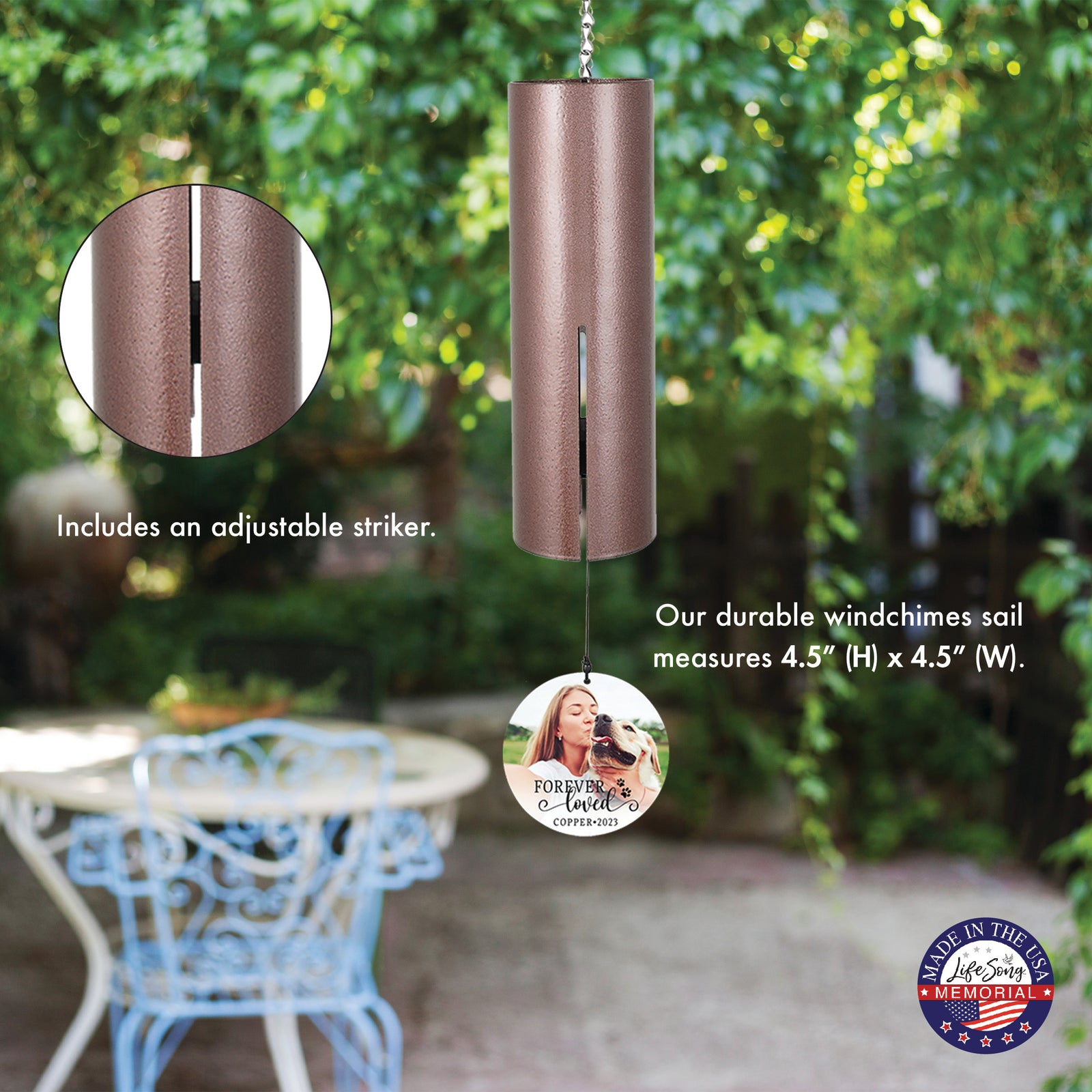 Forever Loved Printed Memorial Wind Chime
