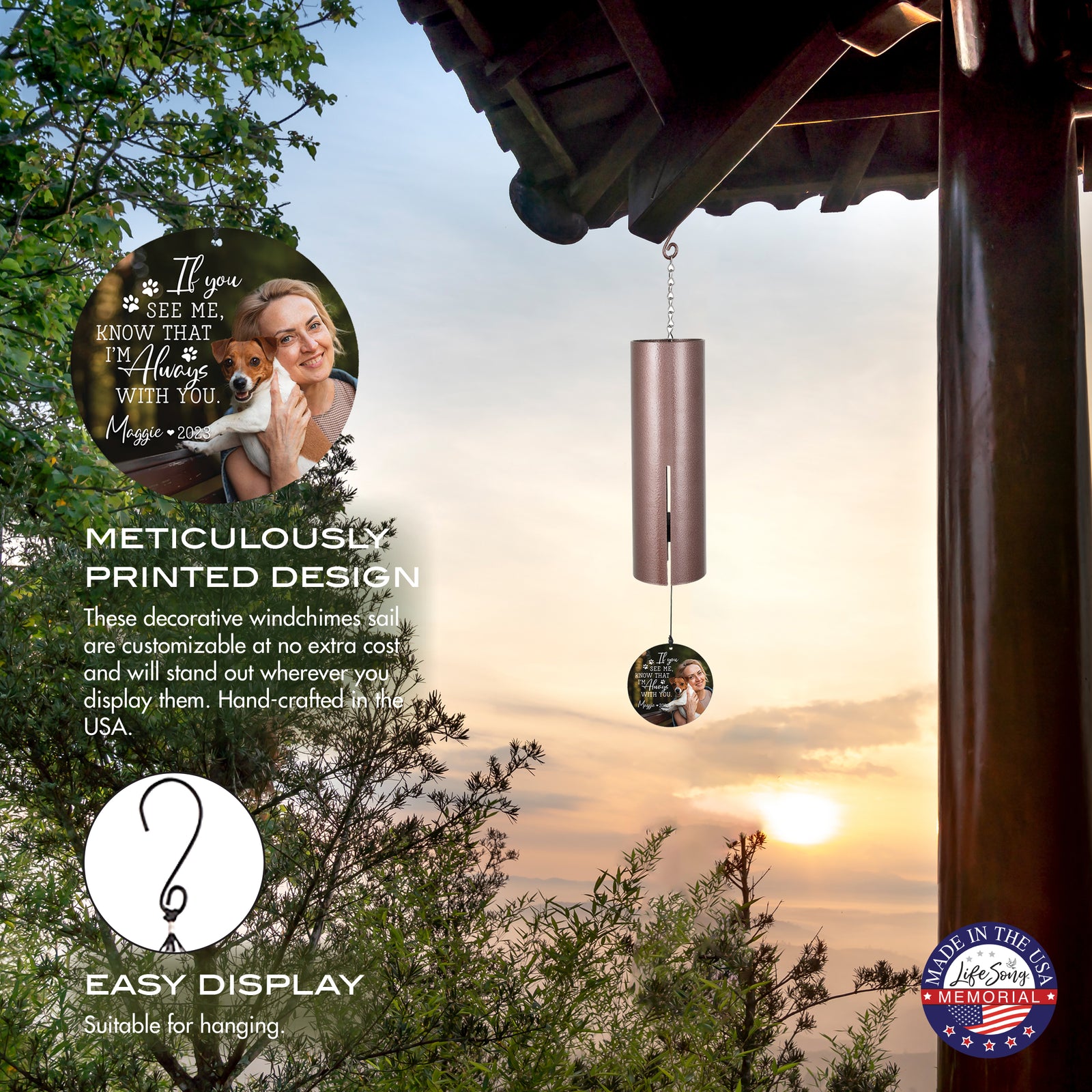 If You See Me, Know I'm Always With You Printed Wind Chime