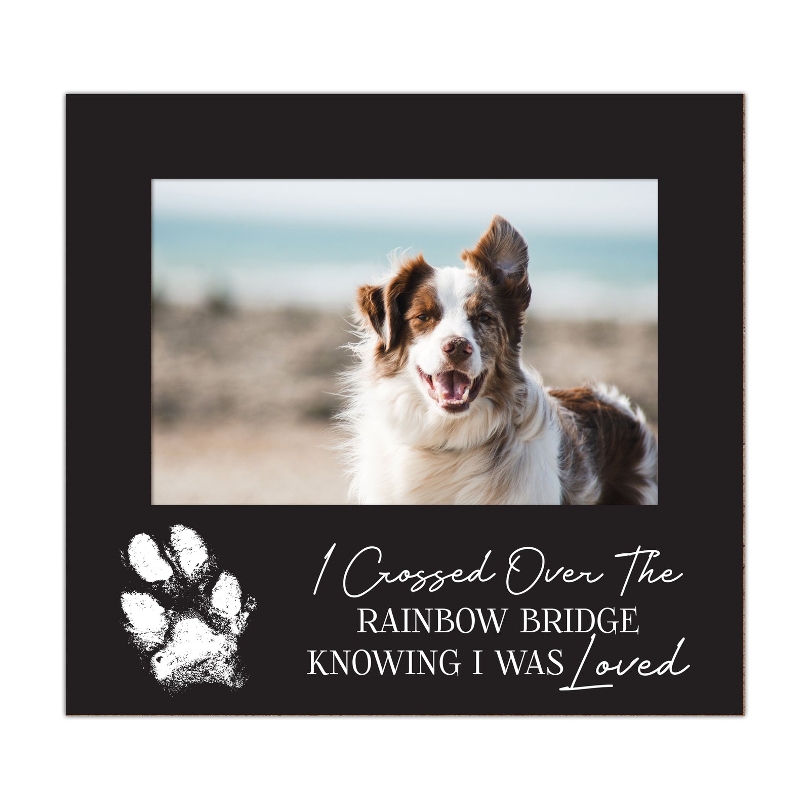 Pet Memorial Photo Frame with Paw Print, 6.875" x 7.5"