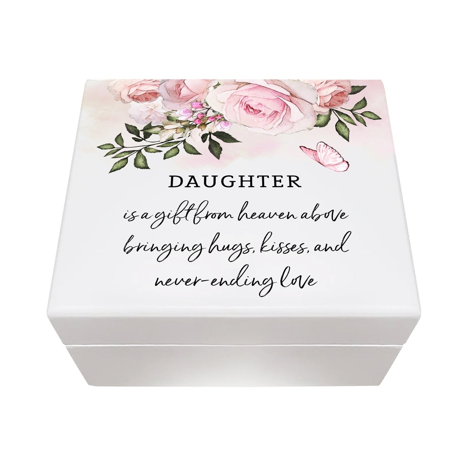 Baptism Jewelry Box Keepsake Gift for Girls - Daughter Is A Gift From Heaven - LifeSong Milestones