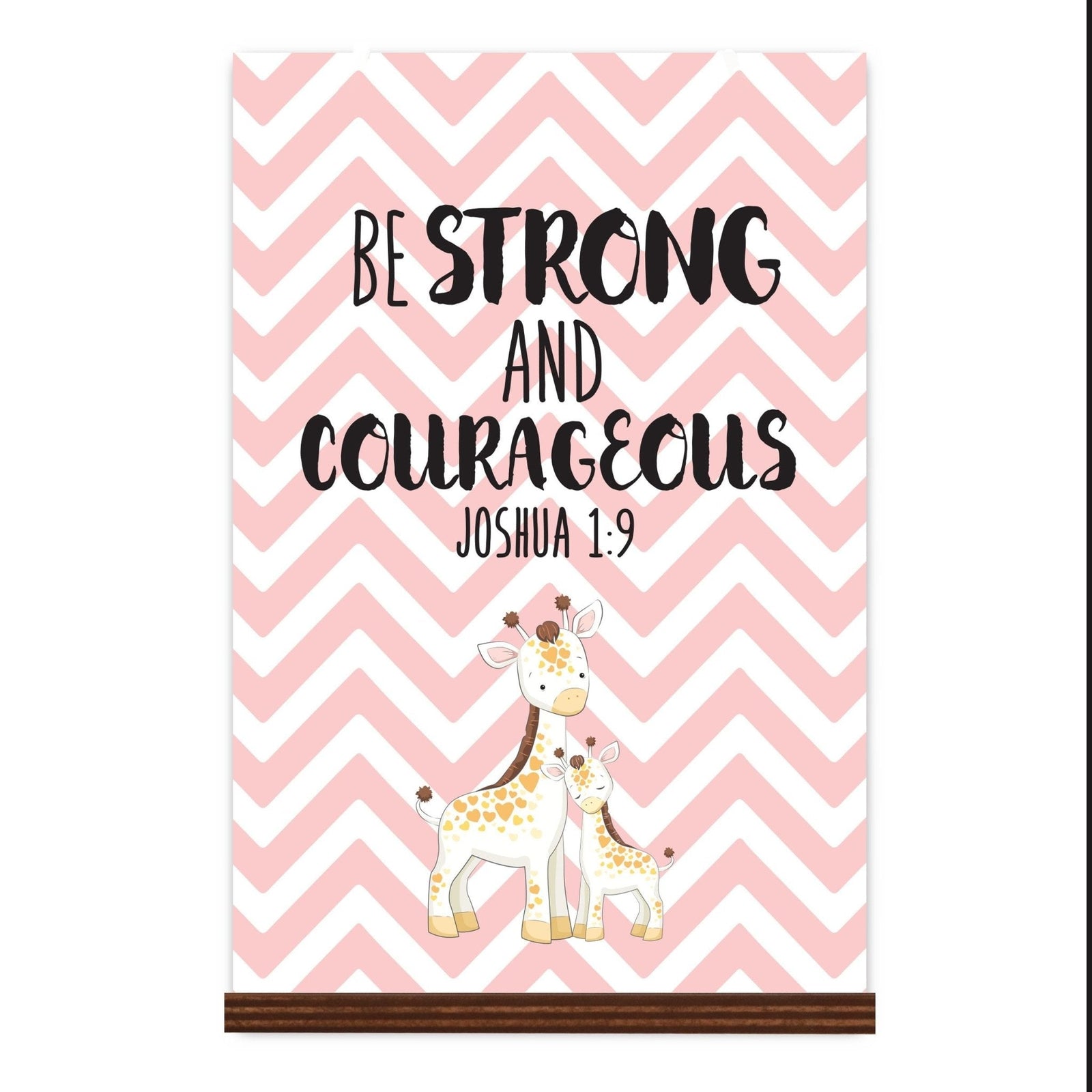 Baptism Wooden Sign Home Decor Gift For Godchild - Be Strong & Courageous - LifeSong Milestones