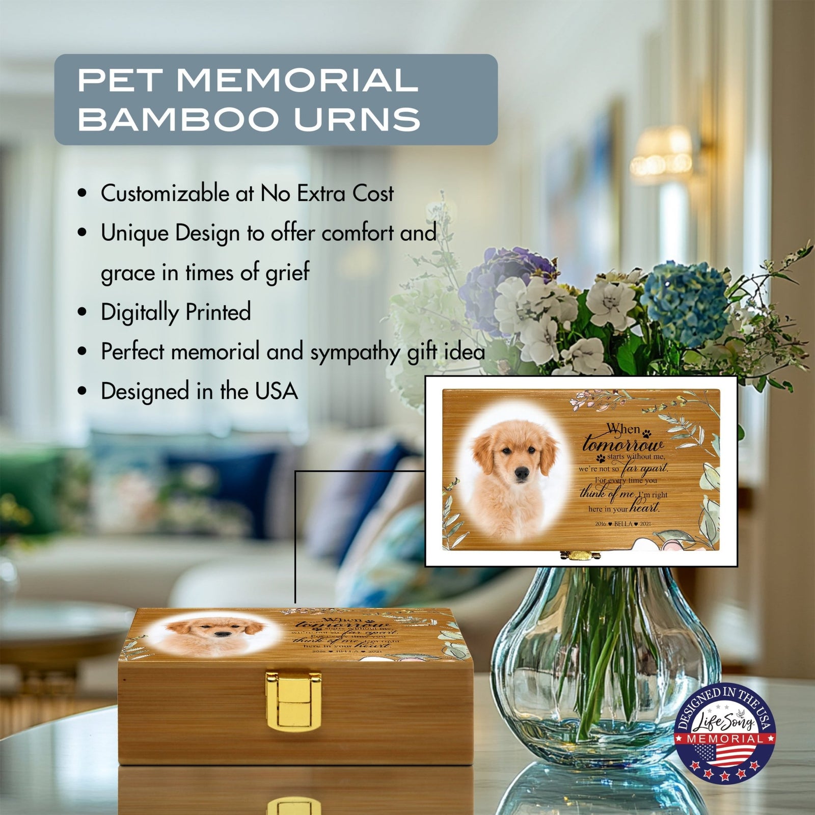 Biodegradable Urns for Pet Ashes - Personalized Funeral Keepsake - When Tomorrow Starts - LifeSong Milestones