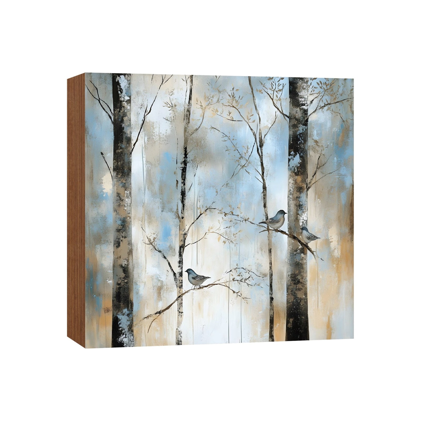 Bird Shelf Sitter for Tiered Tray — 5x5 Square Spring Wood Décor | 8 Nature Designs - LifeSong Milestones
