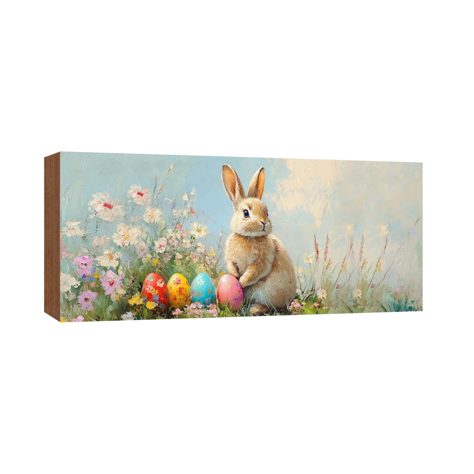 Bunny Shelf Sitter 4x10 — Wide Handcrafted Wood Easter & Spring Décor for Mantel & Console Table | Bunny Gift - LifeSong Milestones