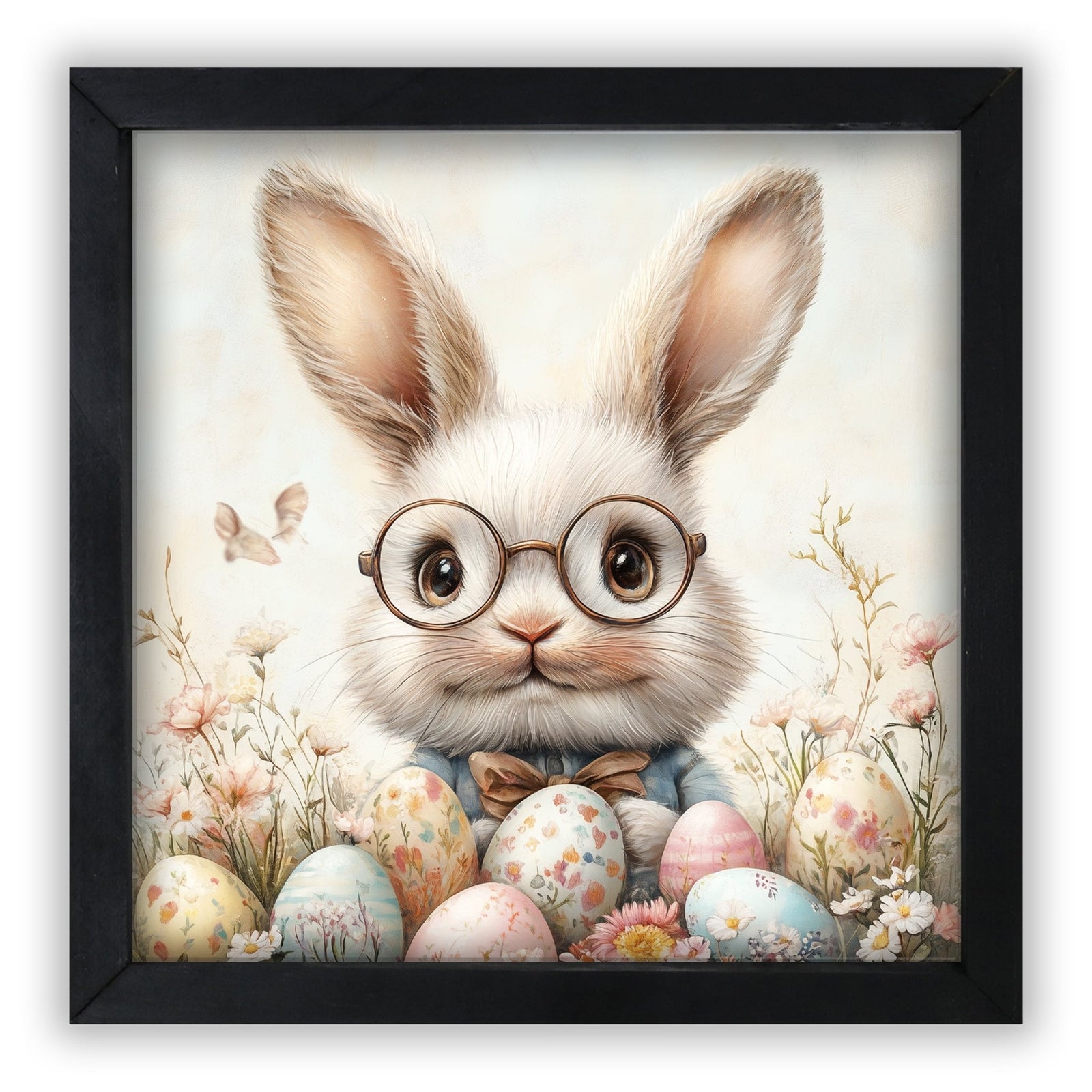 Bunny Wall Art for Home — 20x20 Handcrafted Framed Wood Sign | Easter & Spring Décor Gift - LifeSong Milestones