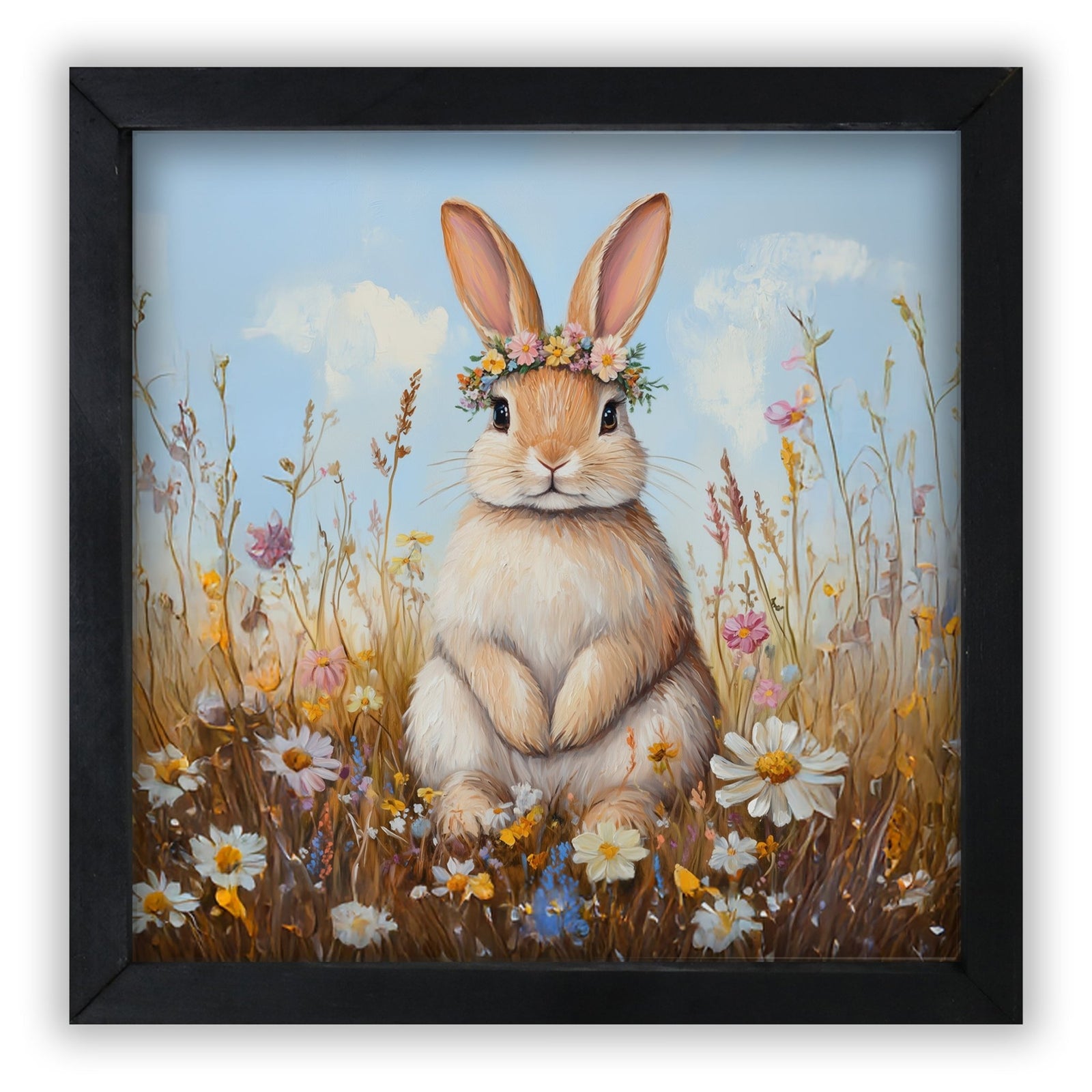 Bunny Wall Art for Home — 20x20 Handcrafted Framed Wood Sign | Easter & Spring Décor Gift - LifeSong Milestones