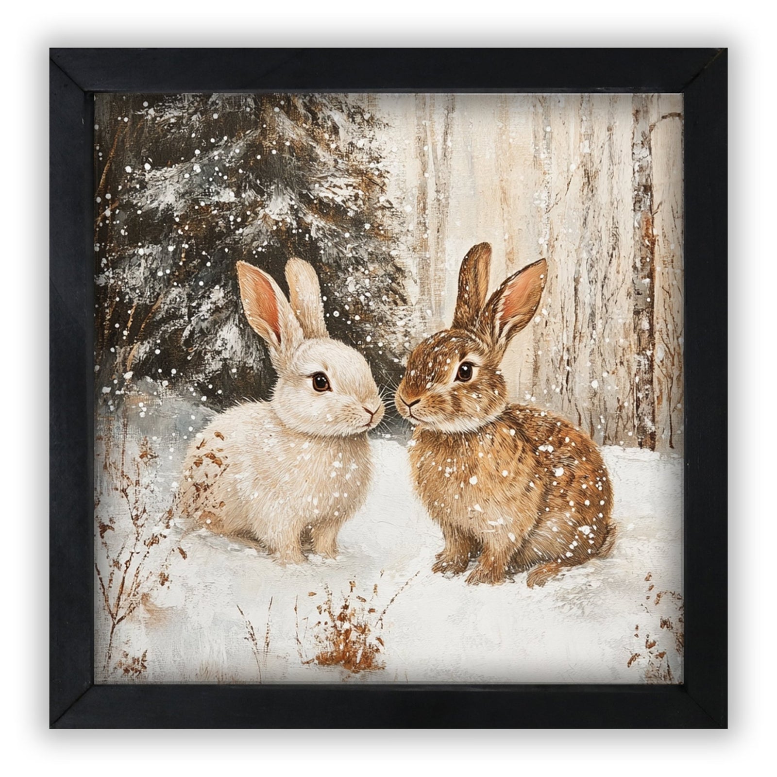 Bunny Wall Art for Home — 20x20 Handcrafted Framed Wood Sign | Easter & Spring Décor Gift - LifeSong Milestones