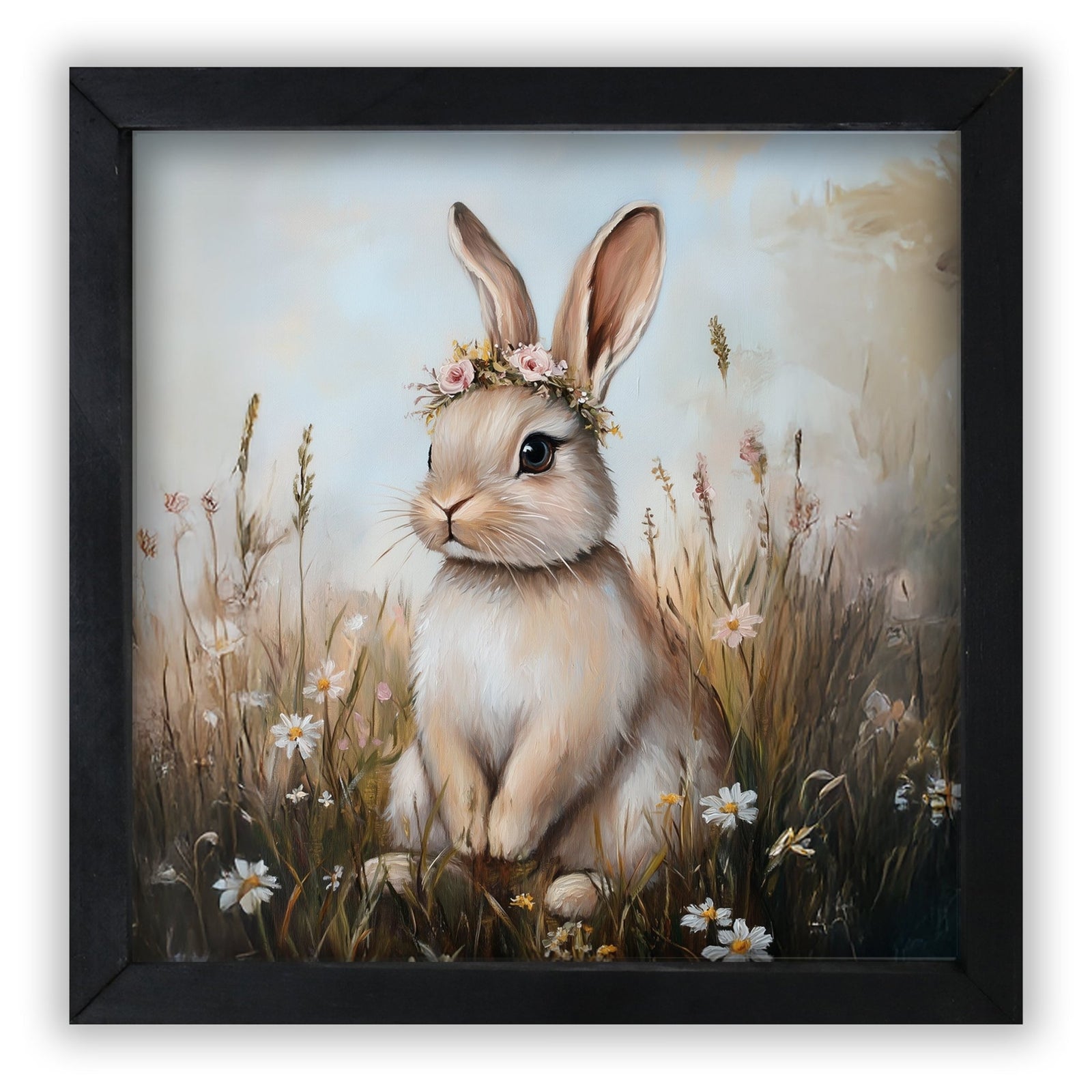 Bunny Wall Art for Home — 20x20 Handcrafted Framed Wood Sign | Easter & Spring Décor Gift - LifeSong Milestones