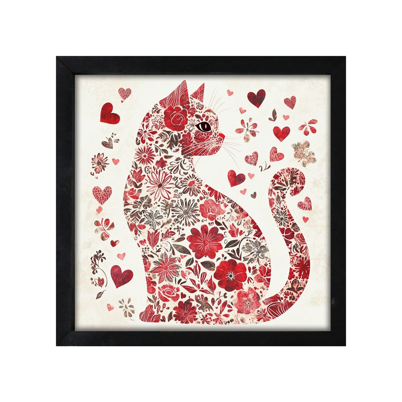 Cat Wall Art for Living Room — 20x20 Framed Wood Sign | Handcrafted Cat Home Décor Gift - LifeSong Milestones