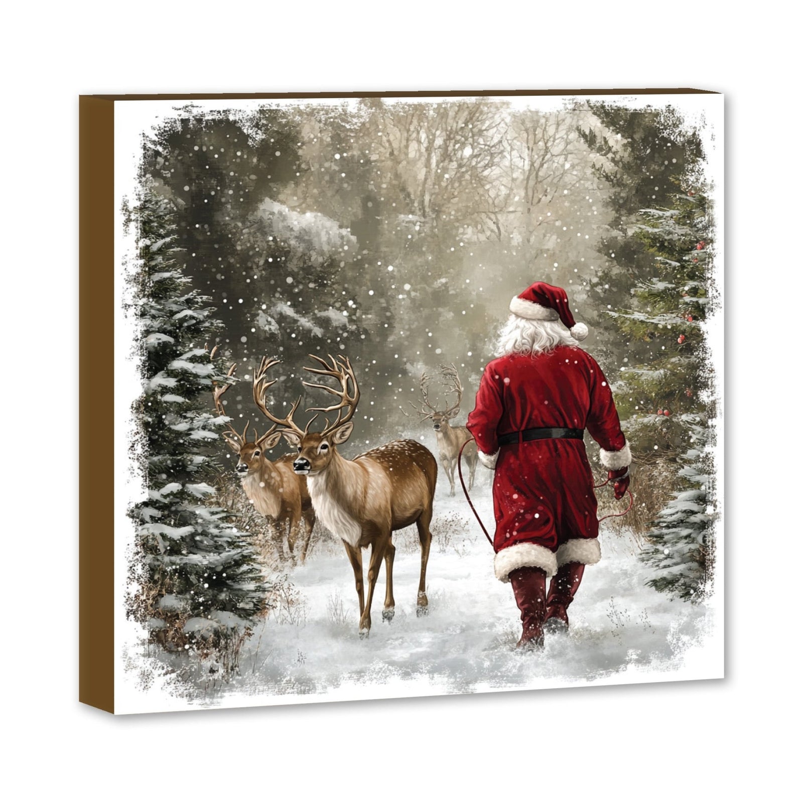 Christmas Animal Shelf Decor | 5x5 Shelf Sitter | Winter Holiday Sign - LifeSong Milestones