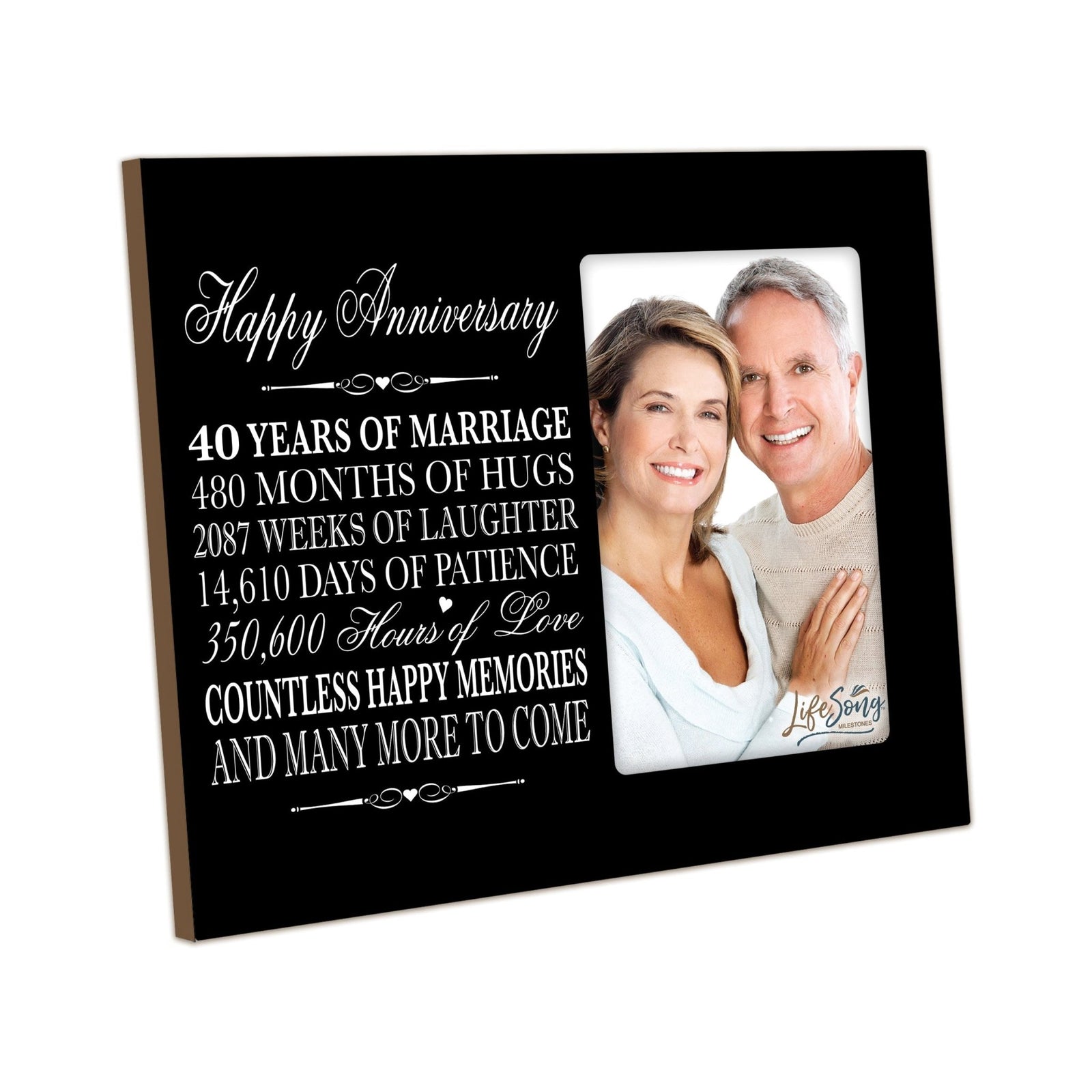 Couples Unique 40th Wedding Anniversary Photo Frame Decorations - Countless Happy Memories - LifeSong Milestones