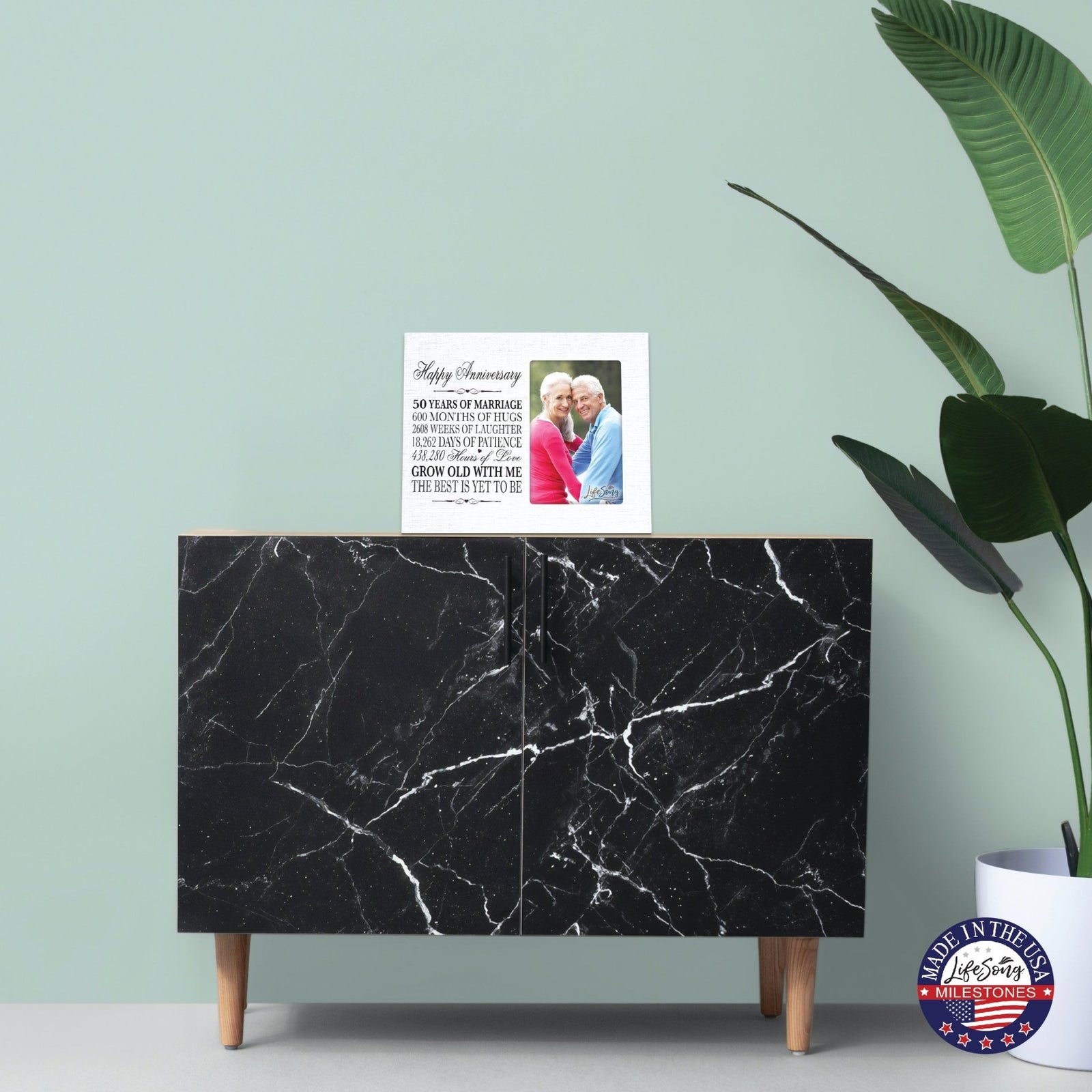 Couples Unique 50th Wedding Anniversary Photo Frame Decorations - Grow Old With Me - LifeSong Milestones