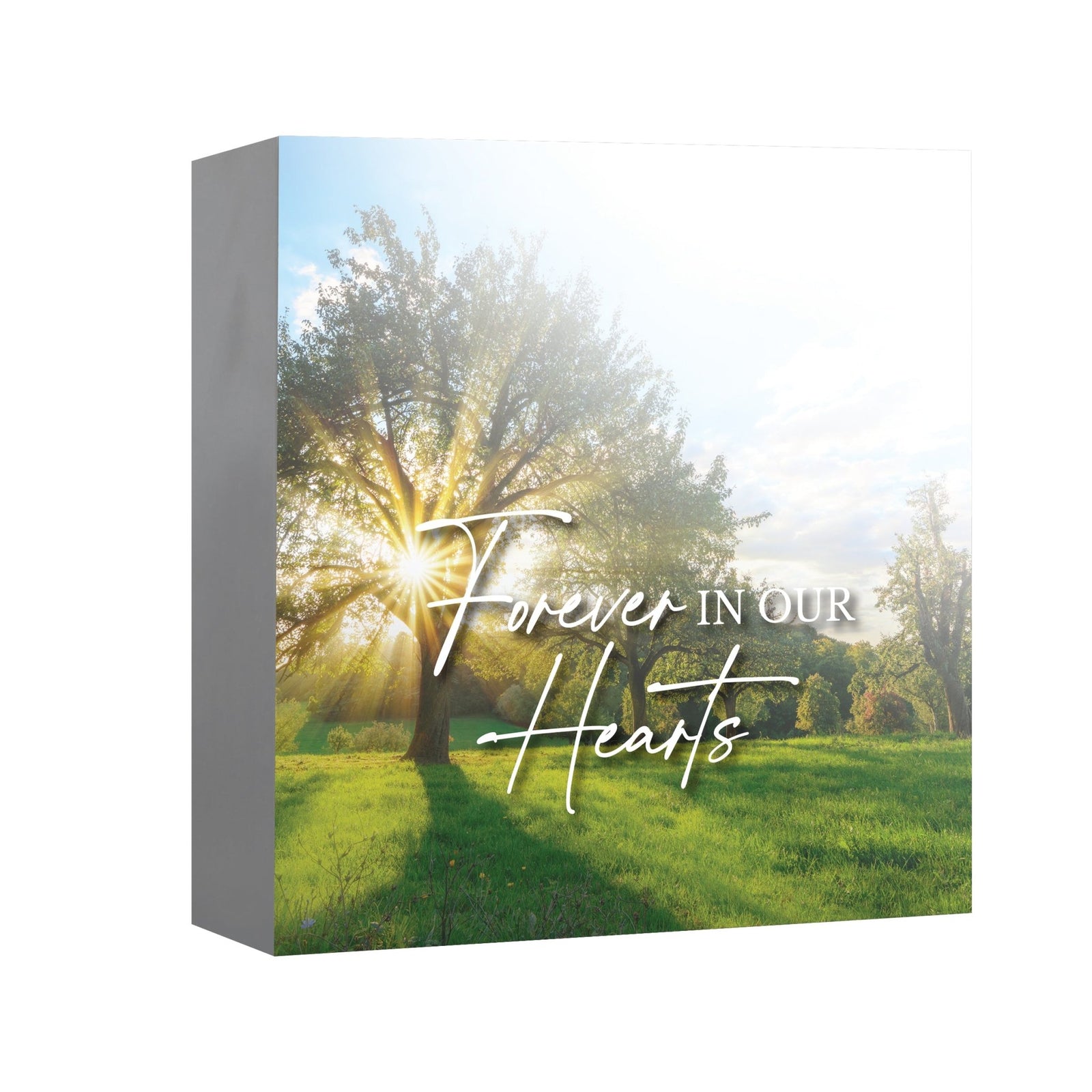 Cremation Urn Wooden Memorial Keepsake for Human Ashes – “Forever in Our Hearts” Tribute Box - LifeSong Milestones