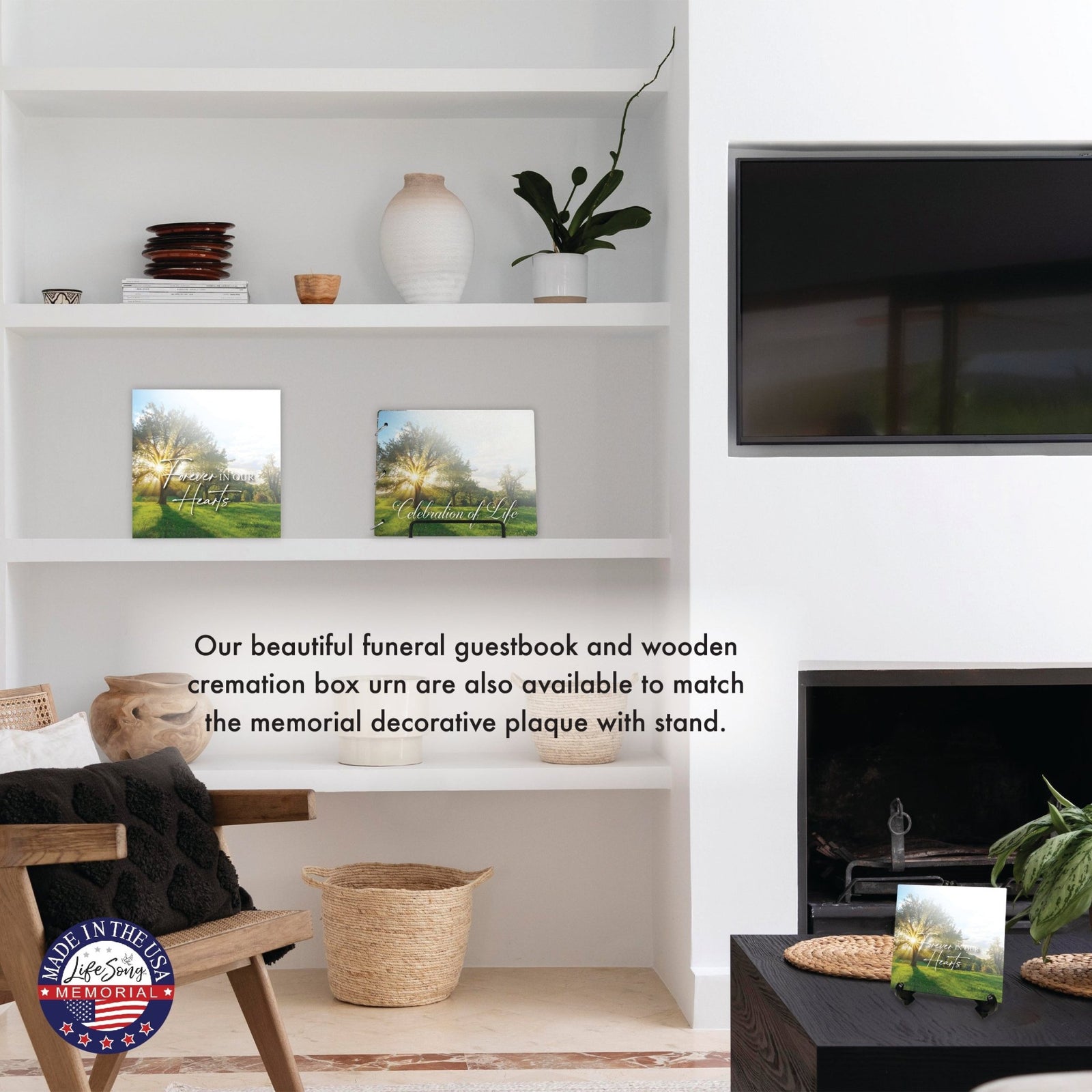 Cremation Urn Wooden Memorial Keepsake for Human Ashes – “Forever in Our Hearts” Tribute Box - LifeSong Milestones