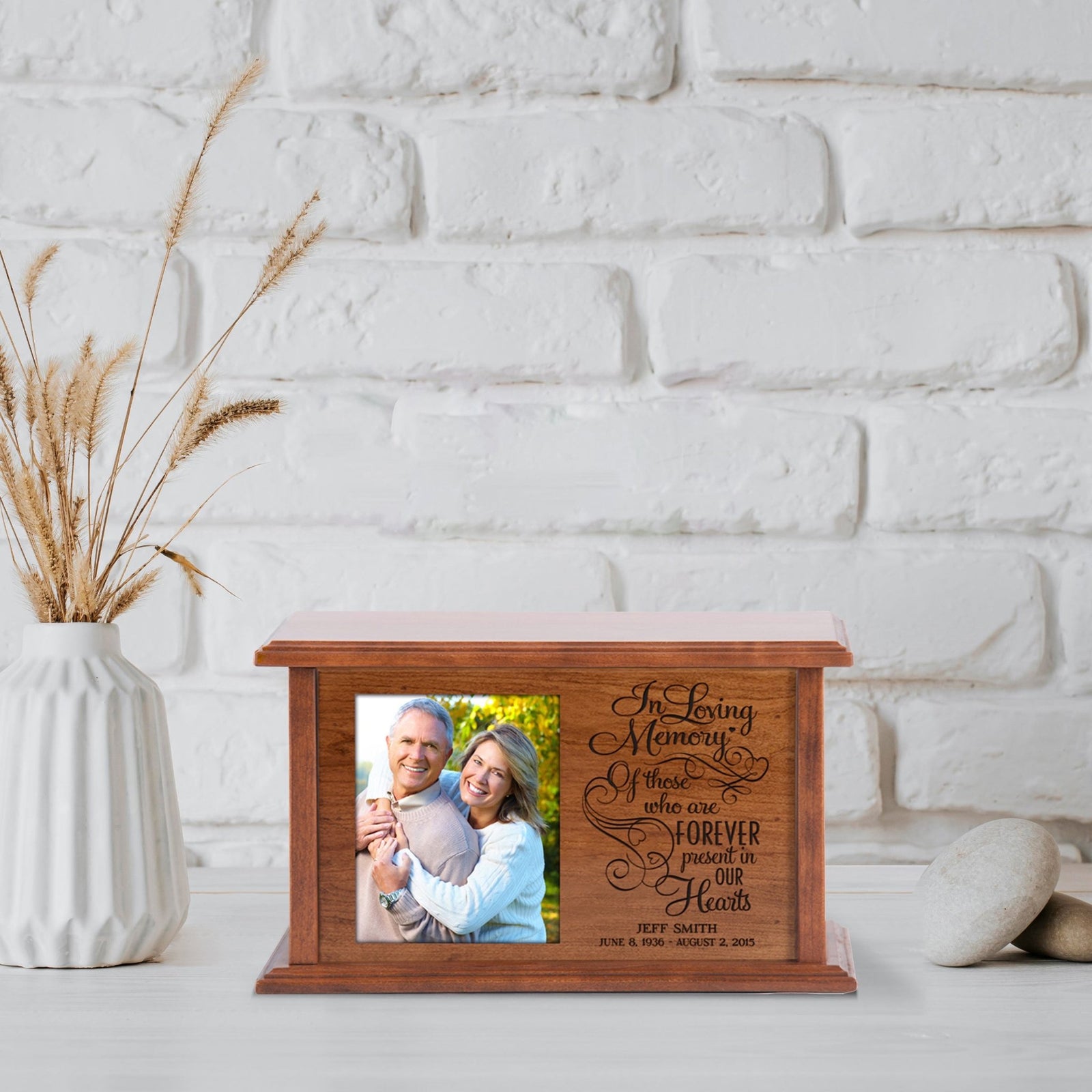 Custom Engraved Unique Cremation Urn Box for Human Ashes - In Loving Memory - LifeSong Milestones