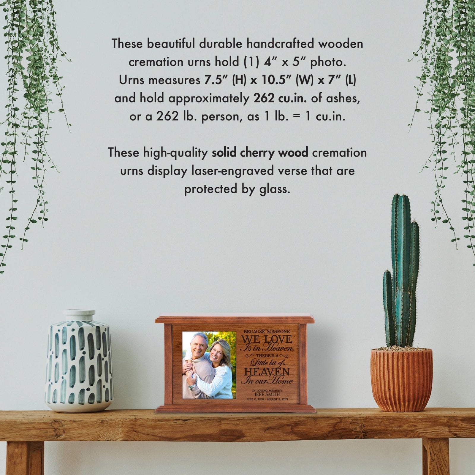 Custom Memorial Engraved Cremation Urn Box for Human Ashes - If Heaven Wasn't - LifeSong Milestones
