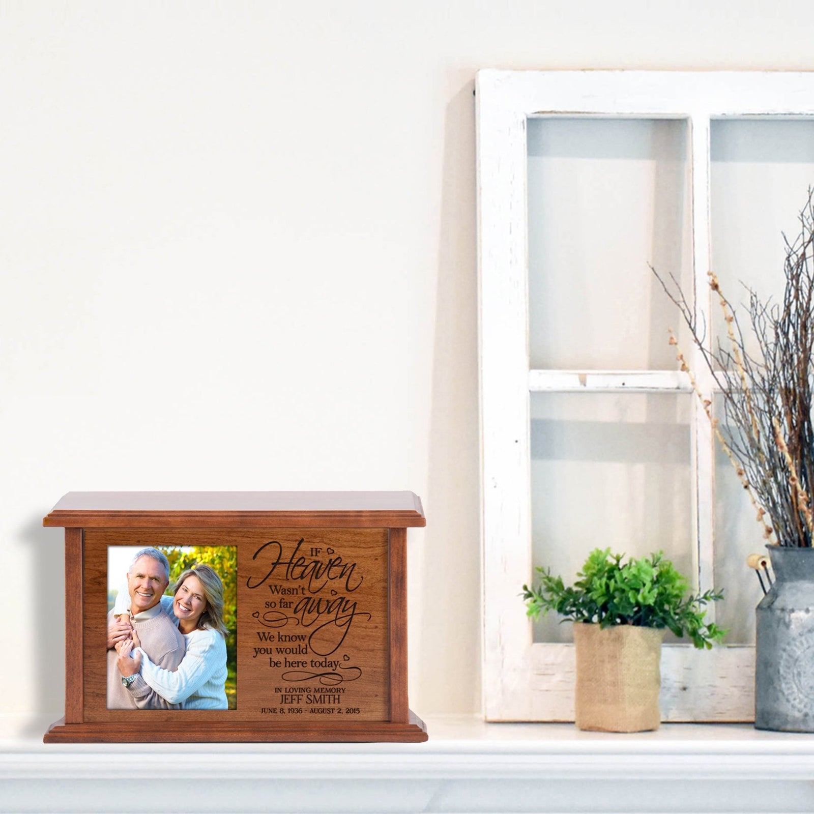 Custom Memorial Engraved Cremation Urn Box for Human Ashes - If Heaven Wasn't - LifeSong Milestones