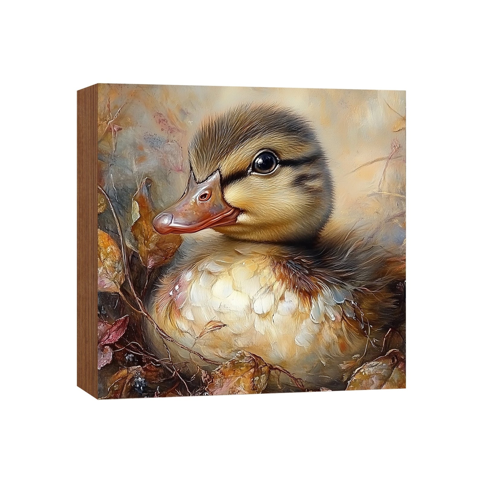 Duck Shelf Sitter 5x5 — Square Birch Wood Spring & Easter Tiered Tray Décor | USA-Made - LifeSong Milestones