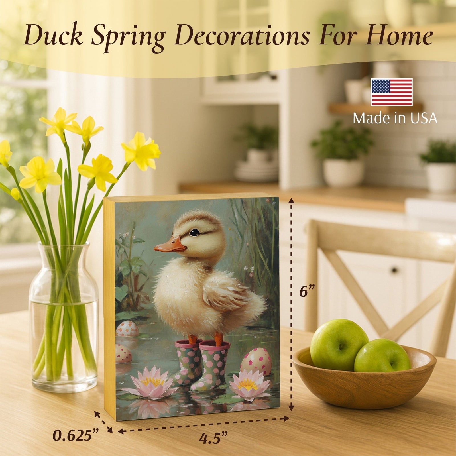 Duck Shelf Sitter for Tiered Tray — Handcrafted Birch Wood Spring Décor | 10 Designs - LifeSong Milestones