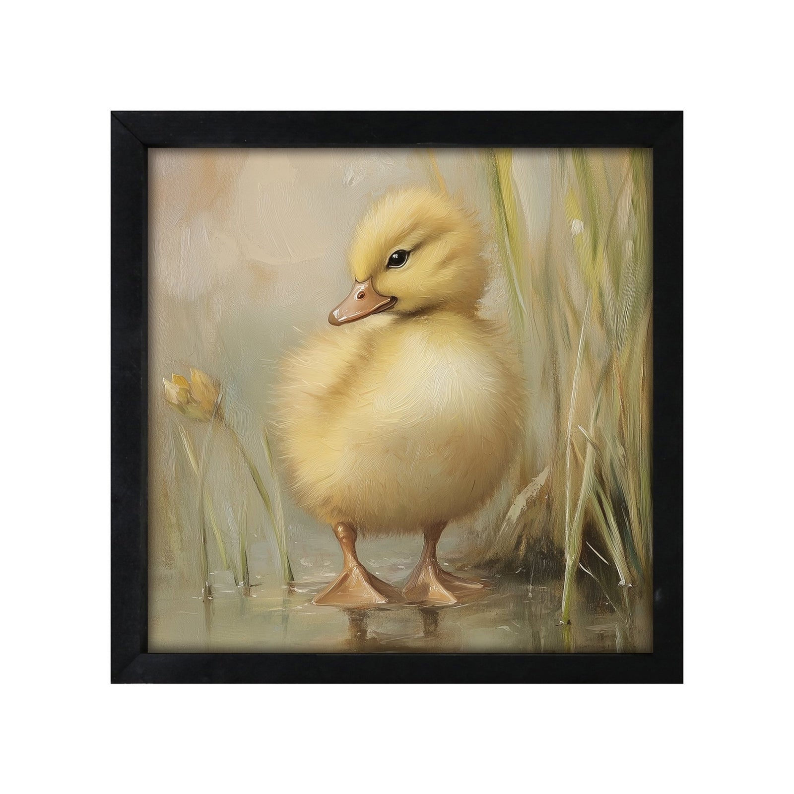 Duck Wall Art for Living Room — 20x20 Black Framed Wood Sign | Spring & Easter Home Décor Gift - LifeSong Milestones