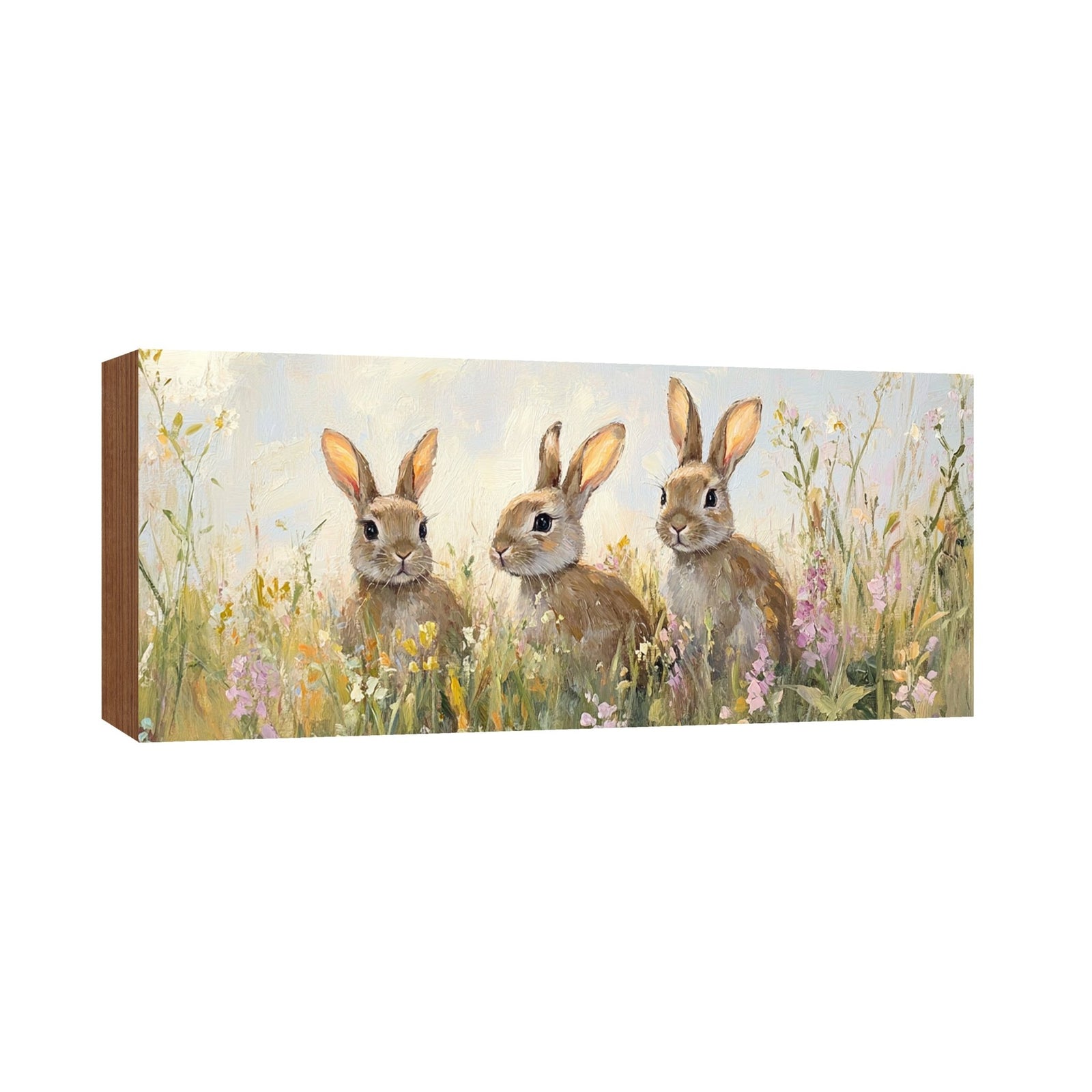 Easter Bunny Shelf Sitter 4x10 — Wide Handcrafted Wood Spring Mantel Décor | Bunny Lover Gift for Her - LifeSong Milestones