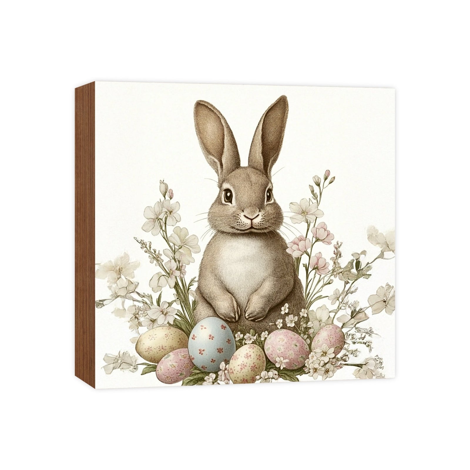 Easter Bunny Shelf Sitter 5x5 — Handcrafted Birch Wood Spring Tiered Tray Décor | Bunny Lover Gift - LifeSong Milestones
