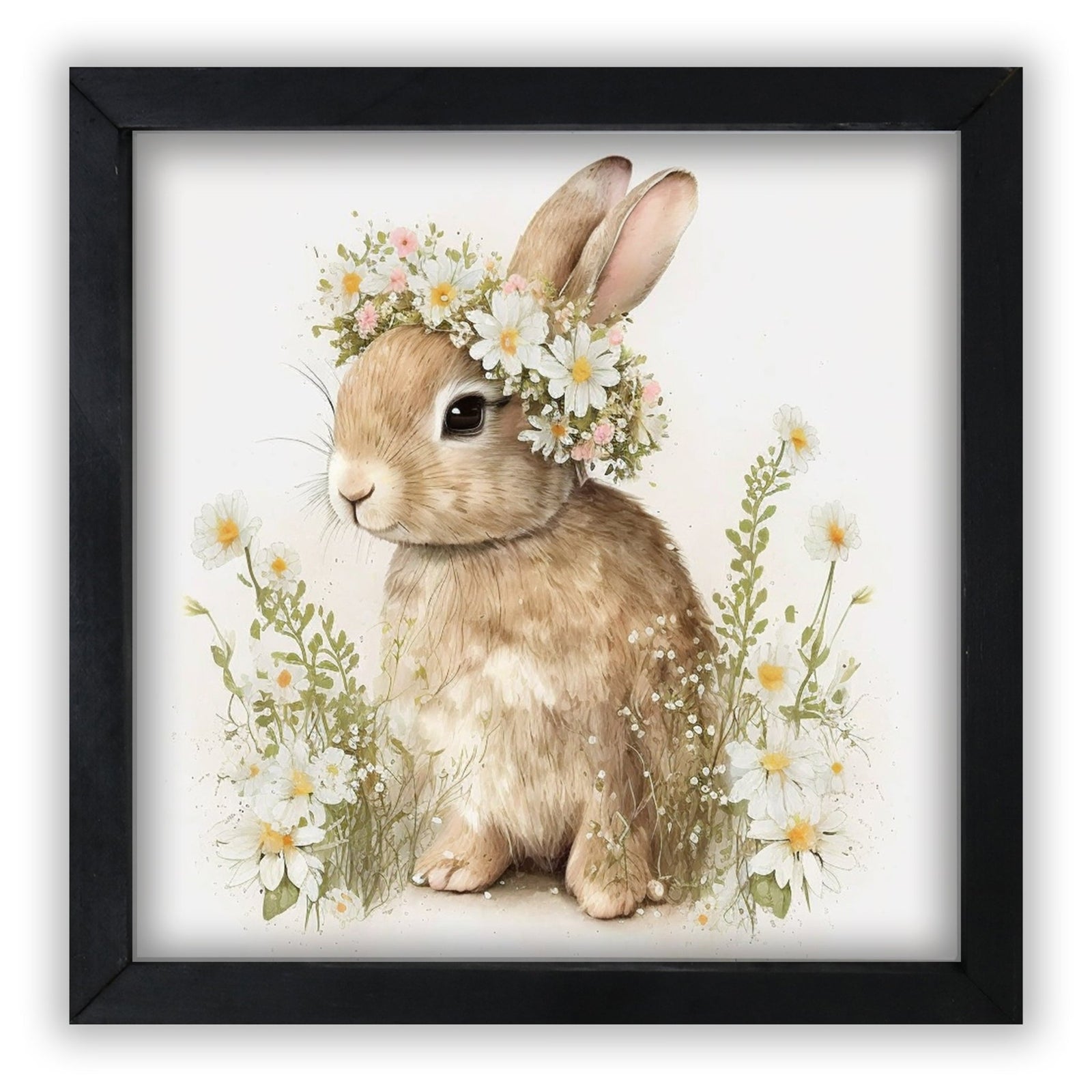 Easter Bunny Wall Art 20x20 — Handcrafted Framed Wood Sign | Spring Home Décor Gift for Her - LifeSong Milestones