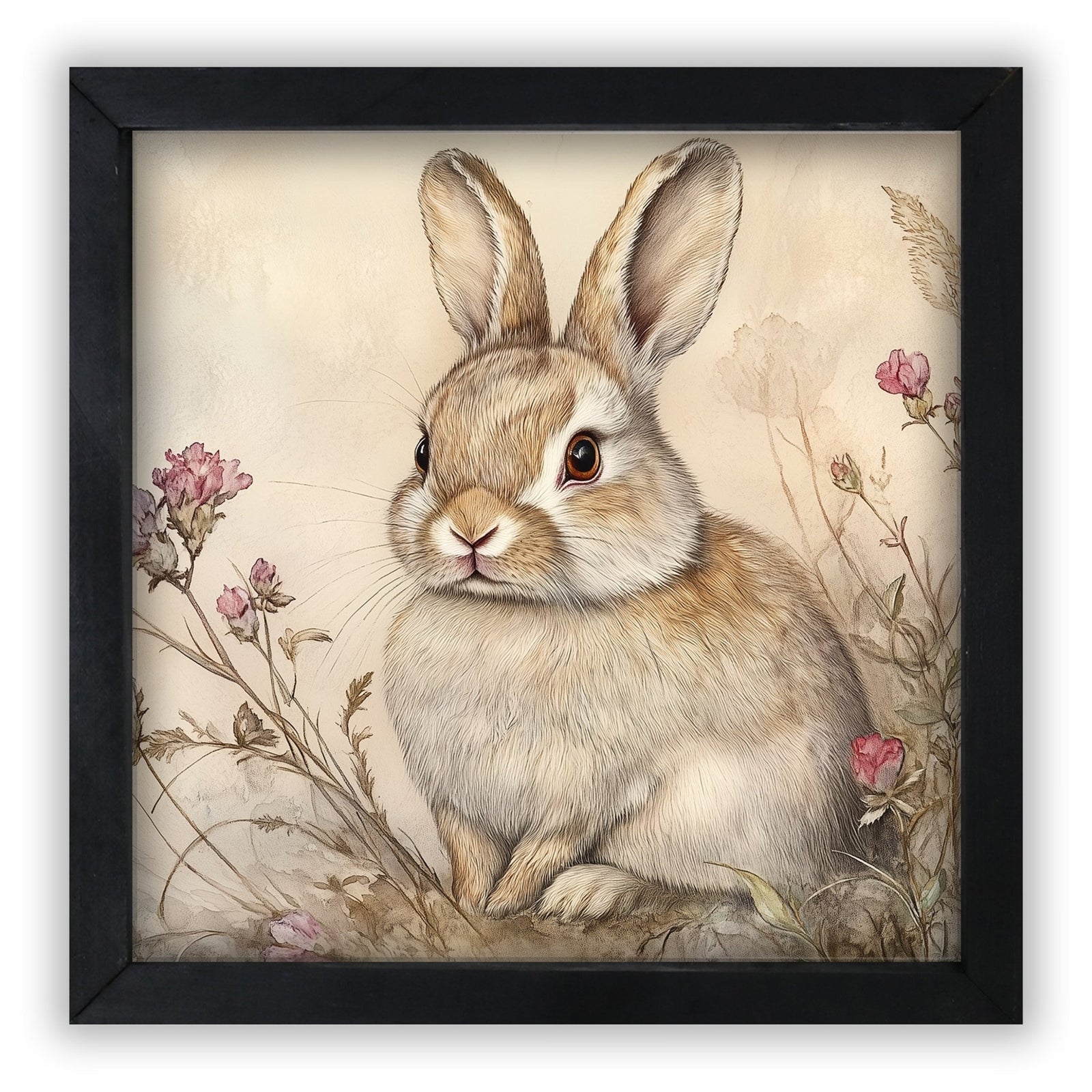 Easter Bunny Wall Art 20x20 — Handcrafted Framed Wood Sign | Spring Home Décor Gift for Her - LifeSong Milestones