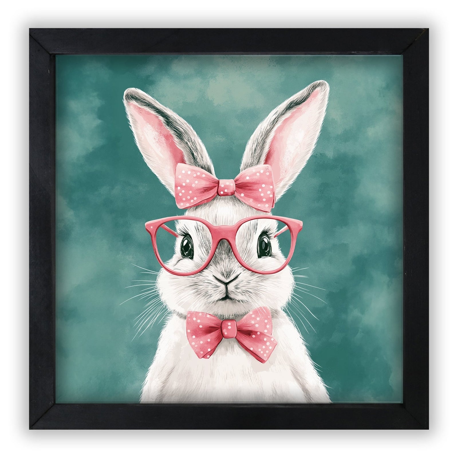 Easter Bunny Wall Art 20x20 — Handcrafted Framed Wood Sign | Spring Home Décor Gift for Her - LifeSong Milestones