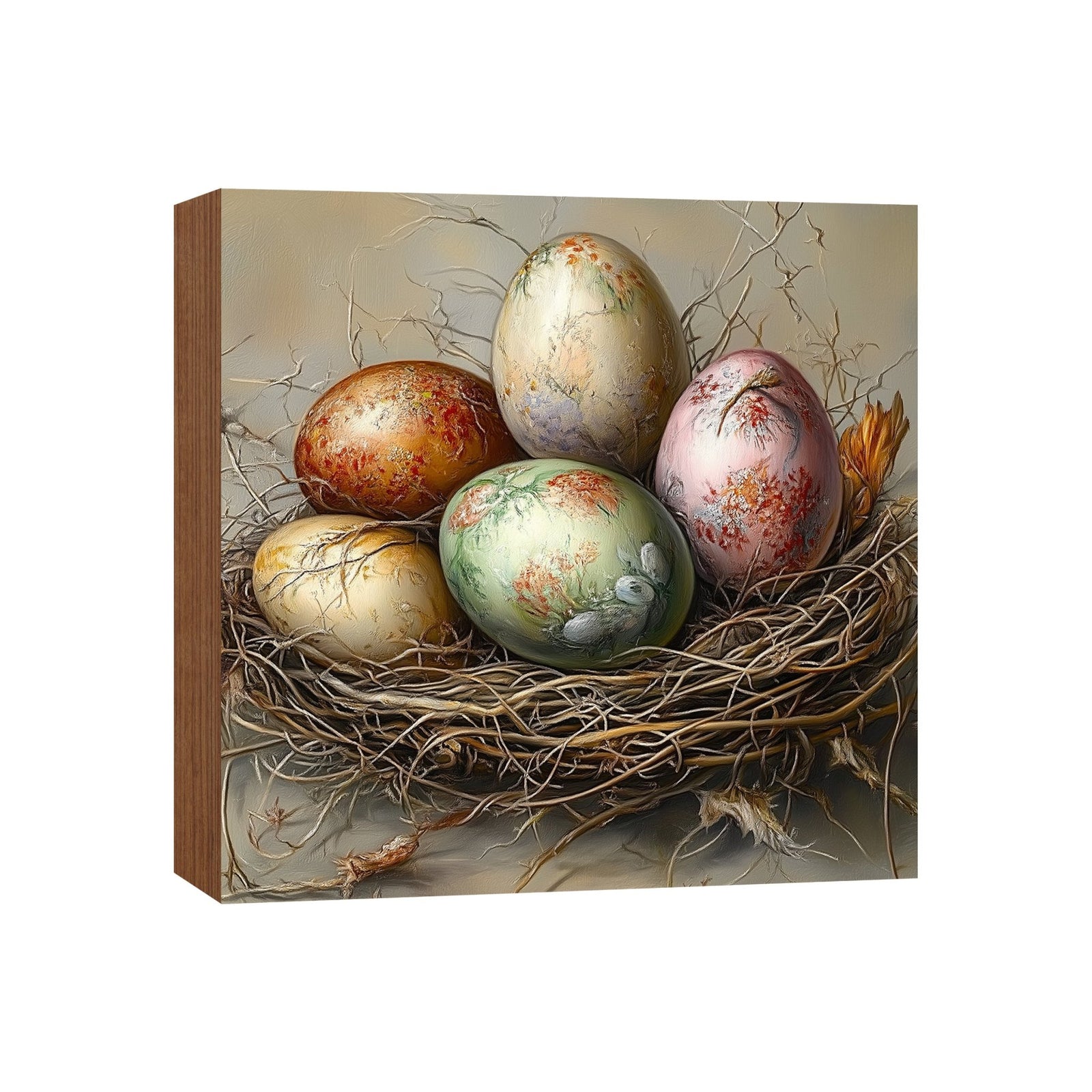 Easter Egg Shelf Sitter 5x5 — Handcrafted Birch Wood Spring Tiered Tray Décor | Easter Gift - LifeSong Milestones