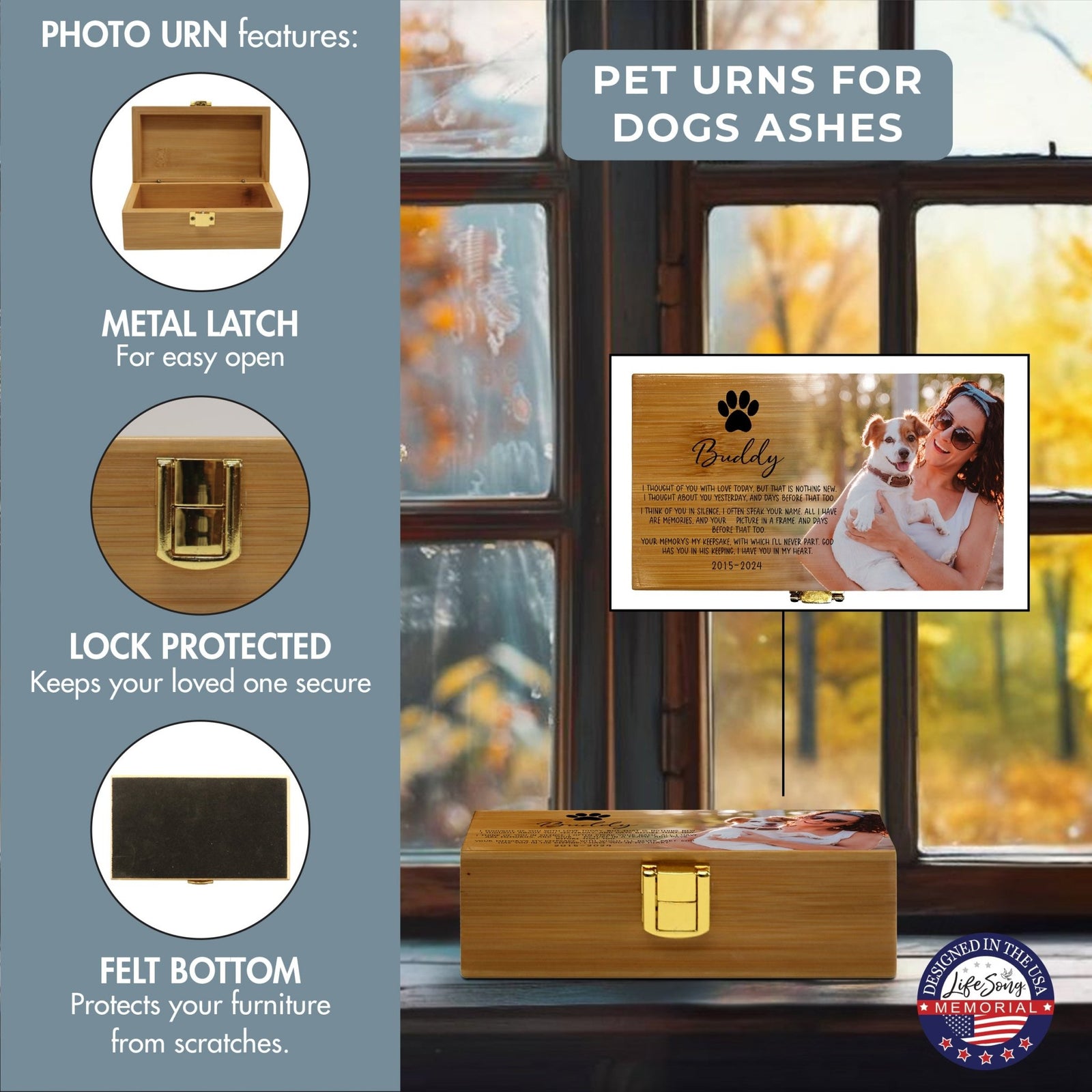 Eco - Friendly Bamboo Cremation Urn for Pet Ashes – Handcrafted Memorial Keepsake - LifeSong Milestones