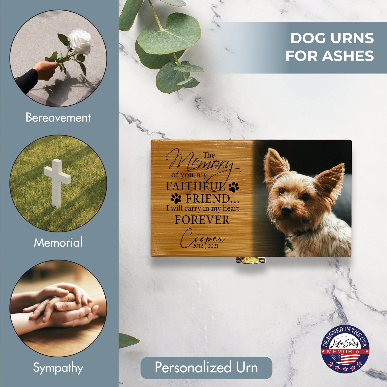 Eco - Friendly Bamboo Cremation Urn for Pet Ashes – Handcrafted Memorial Keepsake - LifeSong Milestones