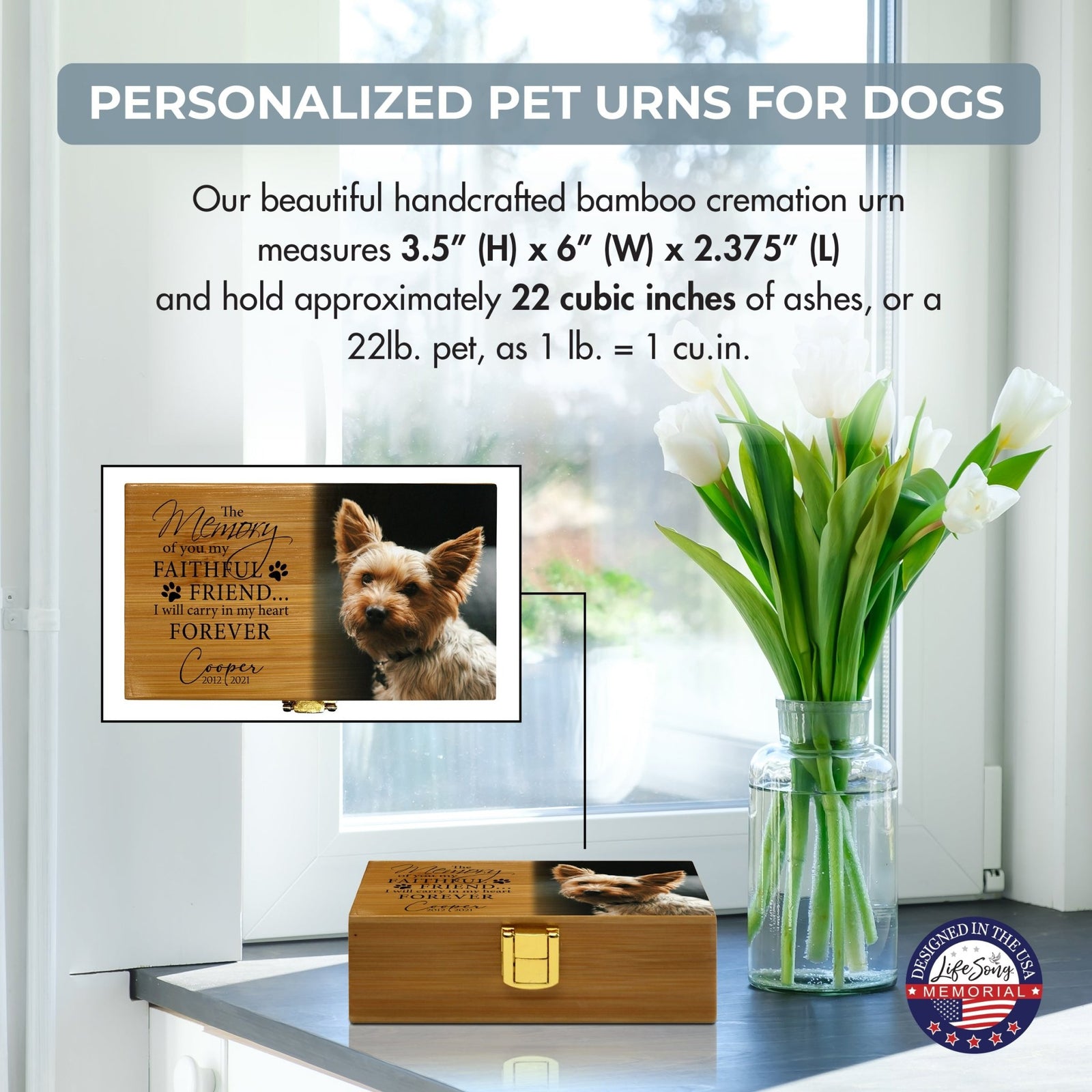 Eco - Friendly Bamboo Cremation Urn for Pet Ashes – Handcrafted Memorial Keepsake - LifeSong Milestones