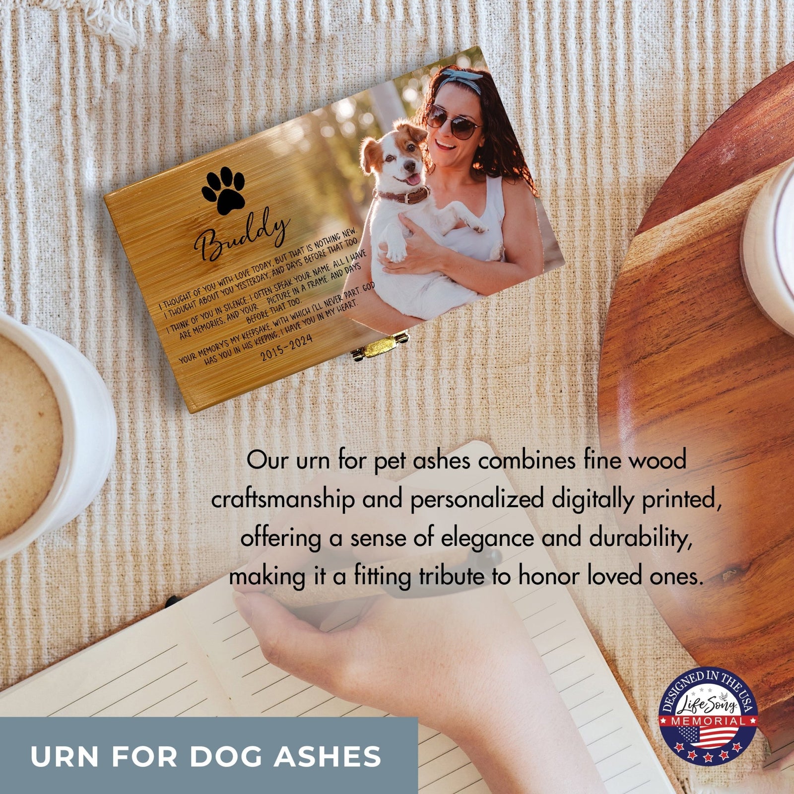 Eco - Friendly Bamboo Cremation Urn for Pet Ashes – Handcrafted Memorial Keepsake - LifeSong Milestones