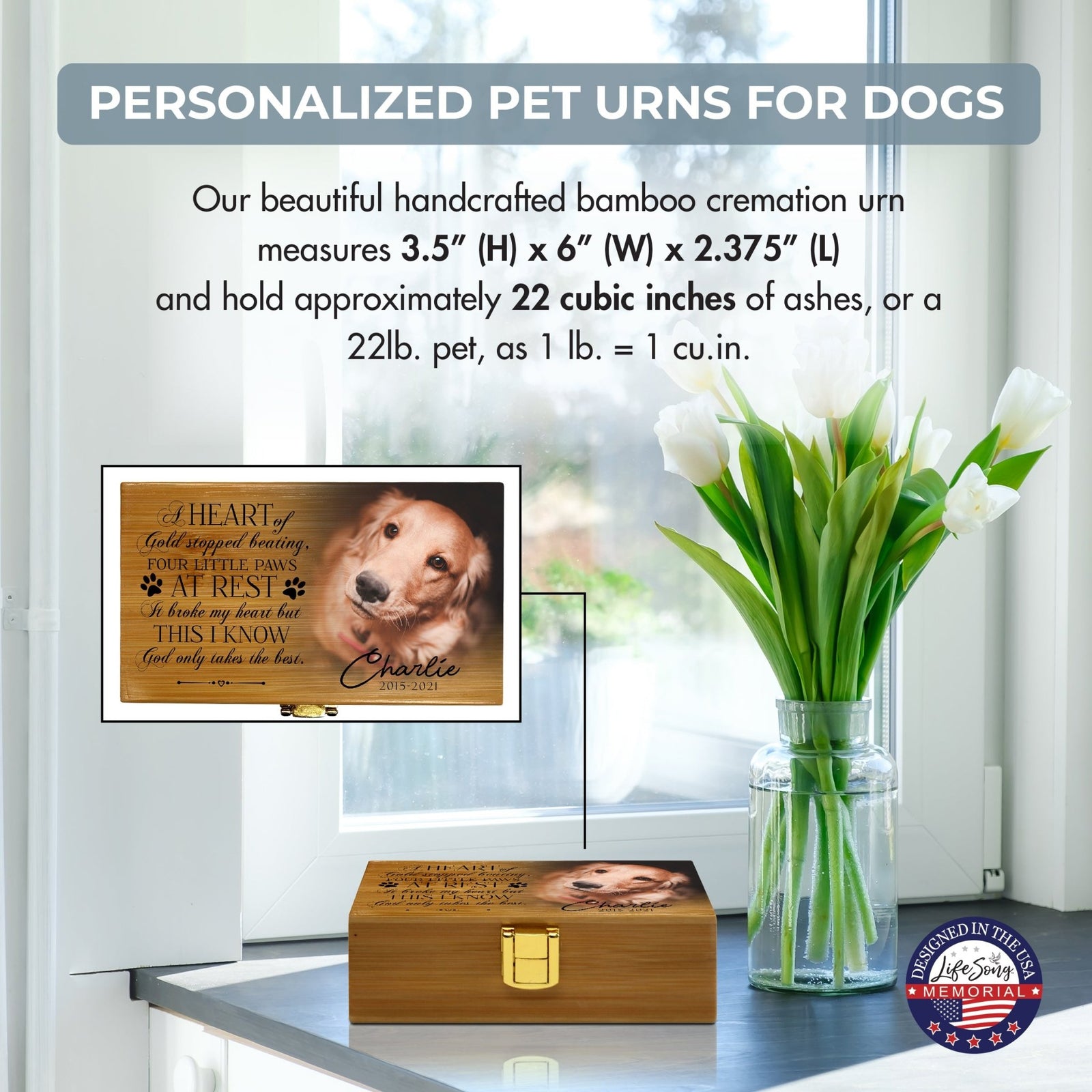 Eco - Friendly Biodegradable Funeral Urn for Pet Ashes – Sustainable Green Burial Memorial Keepsake - LifeSong Milestones