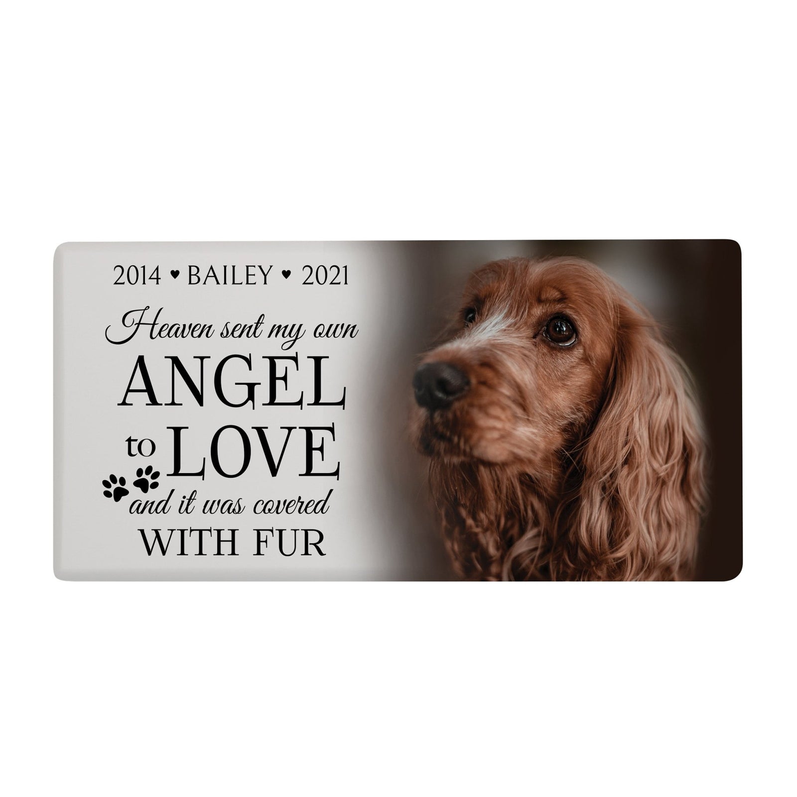 Eco - Friendly Personalized Pet Urn with Engraved Photo Memorial Box for Ashes - Heaven Sent - LifeSong Milestones