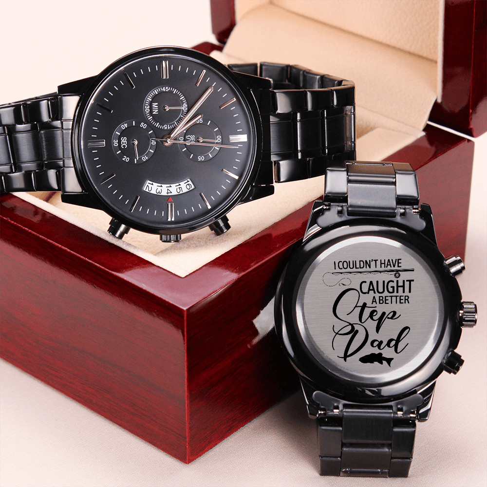 Engraved Chronograph Watch for Dad – 'Step Dad' Gift for Father's Day, Birthday or Christmas - LifeSong Milestones