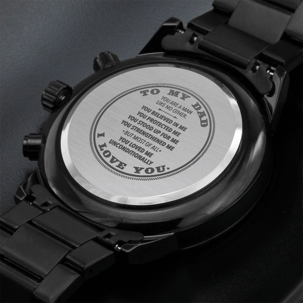 Engraved Chronograph Watch for Dad – 'To My Dad' Gift for Father's Day, Birthday or Christmas - LifeSong Milestones