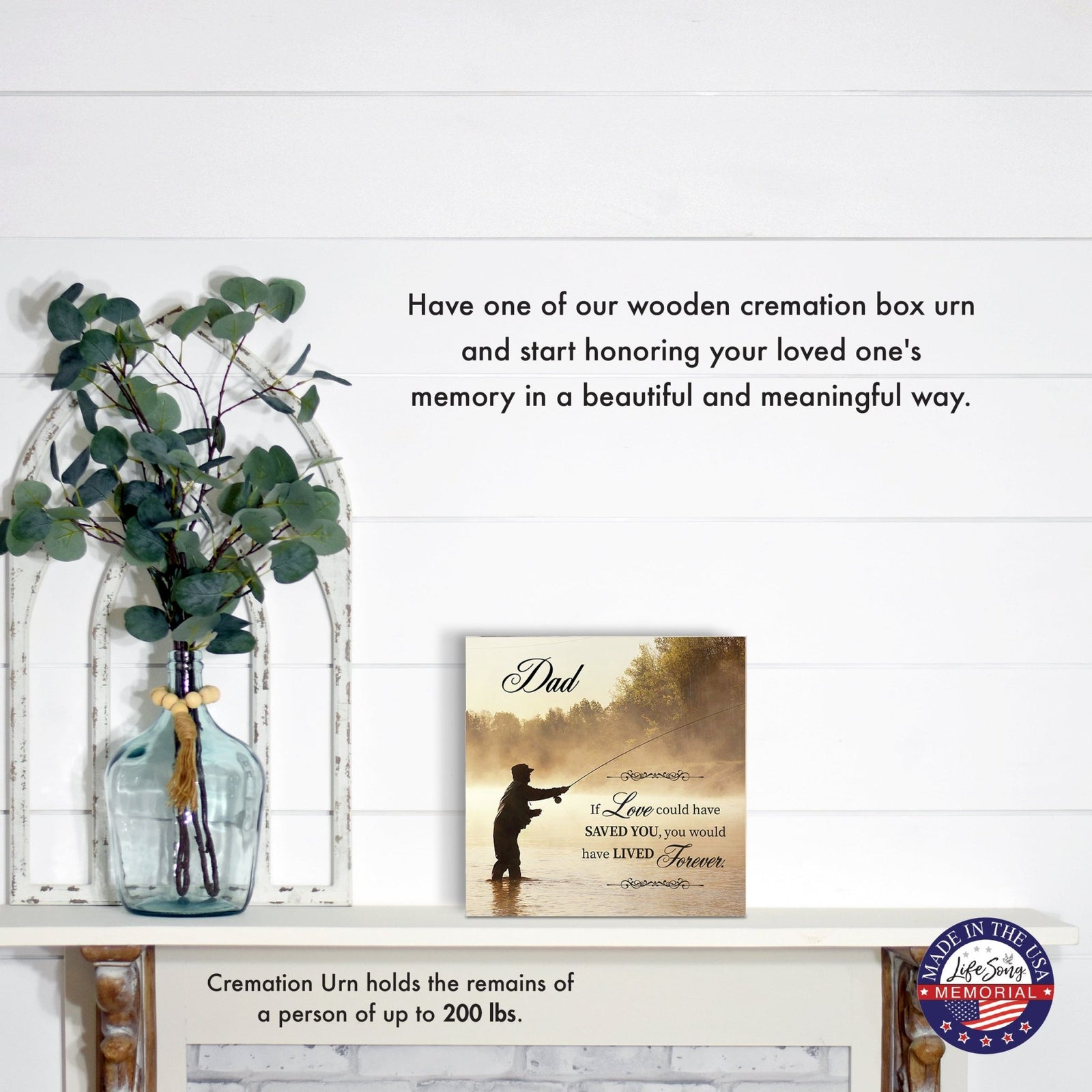 Engraved Wooden Cremation Urn for Human Ashes – “If Love Could Have Saved” Memorial Keepsake - LifeSong Milestones